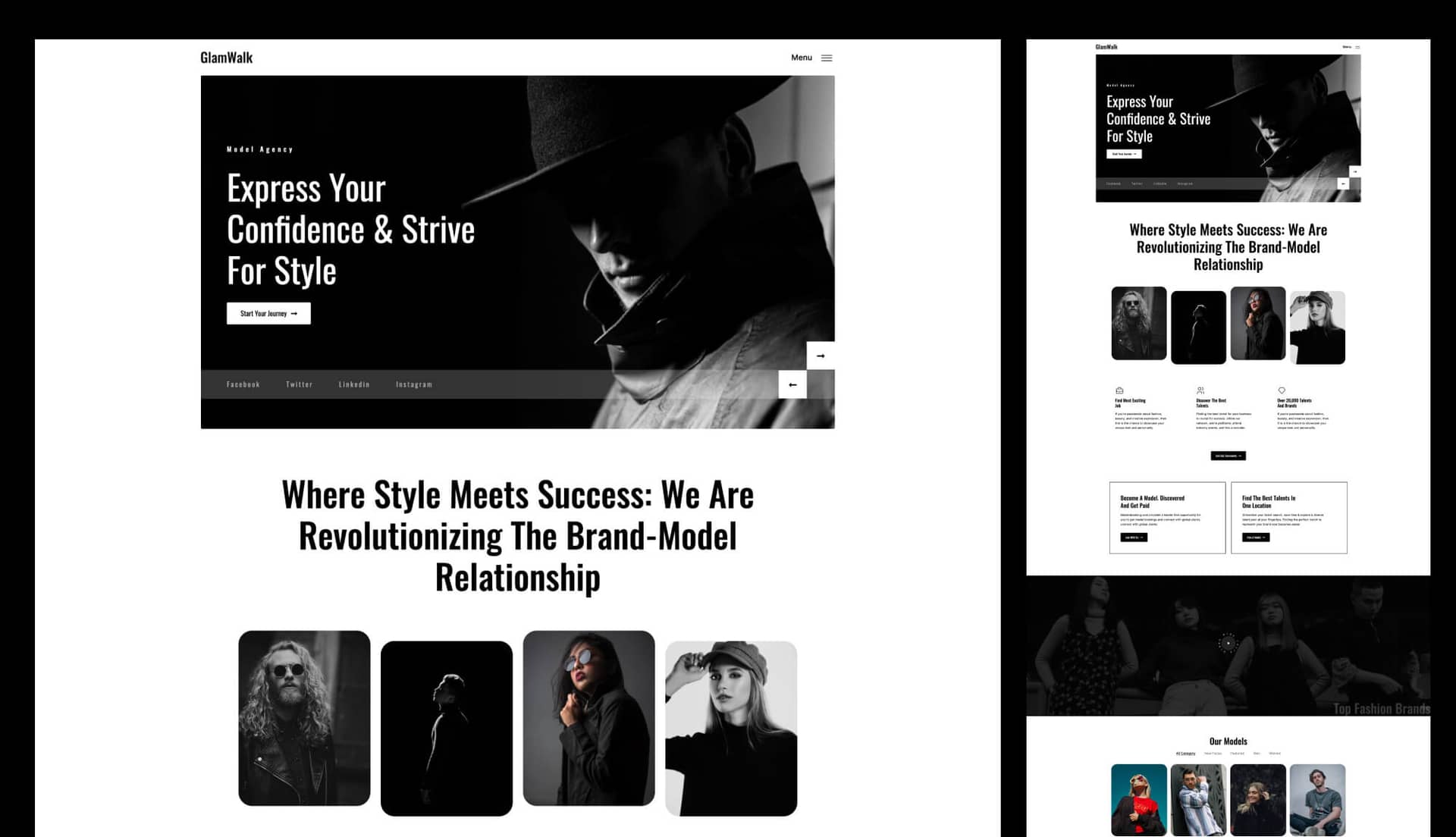 GlamWalk - Fashion Portfolio Website For Elementor Banner By Templately