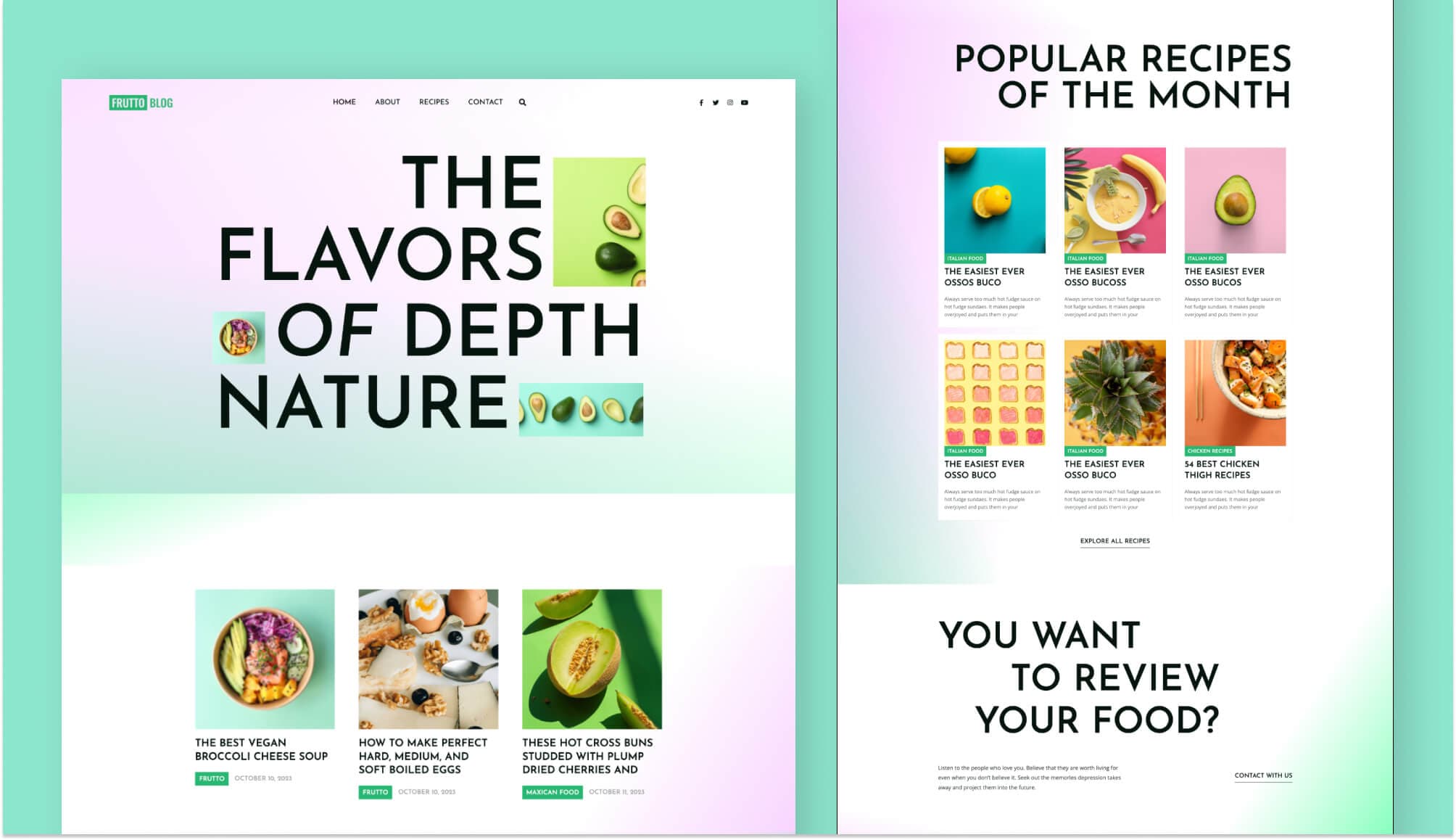 Frutto - Online Food Blog Template For Gutenberg Banner