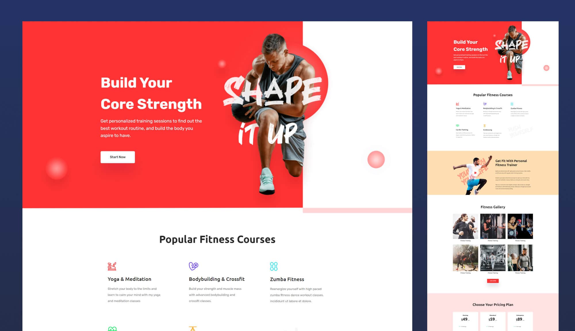 Trainr - Fitness Trainer Template For Gutenberg Banner
