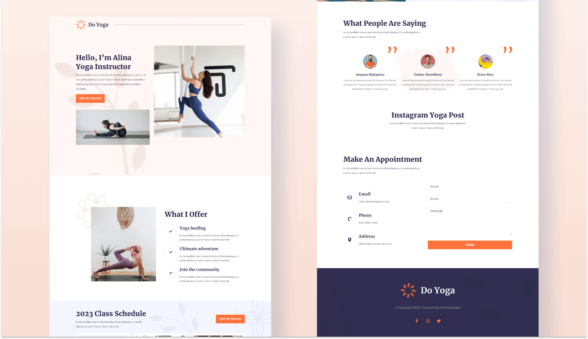 Do Yoga - Yoga Instructor Personal Website Template For Gutenberg Banner