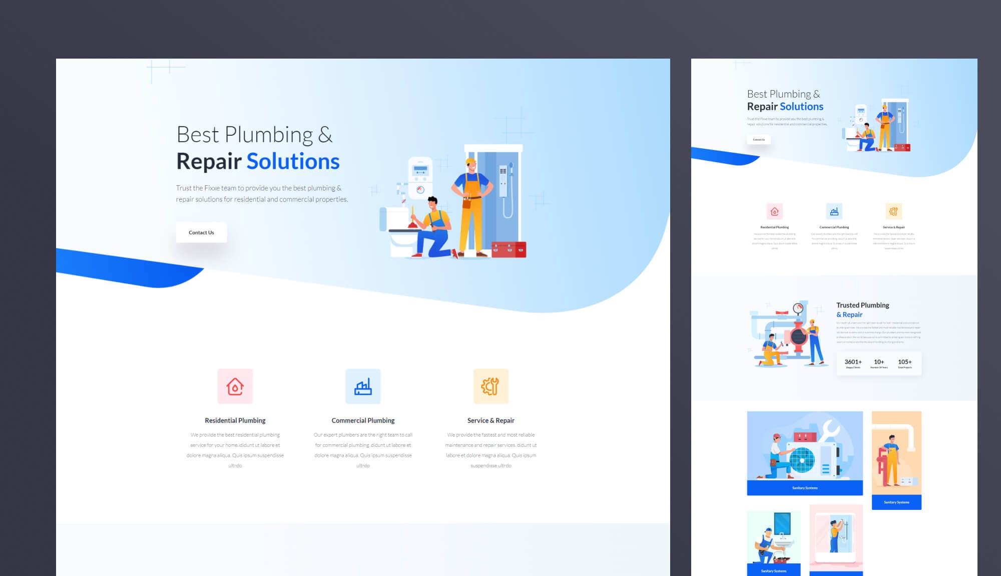 Fixxe - Plumber Website Template For Gutenberg Banner