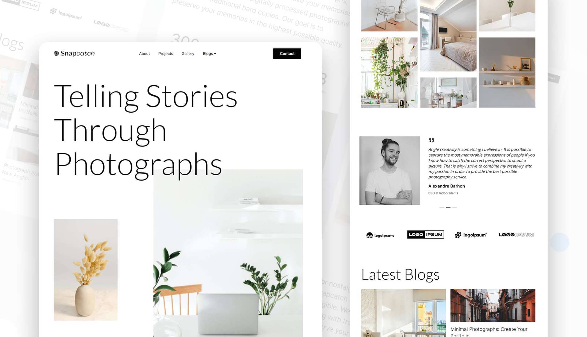 Snapcatch - Minimal Photography Website Banner By Templately