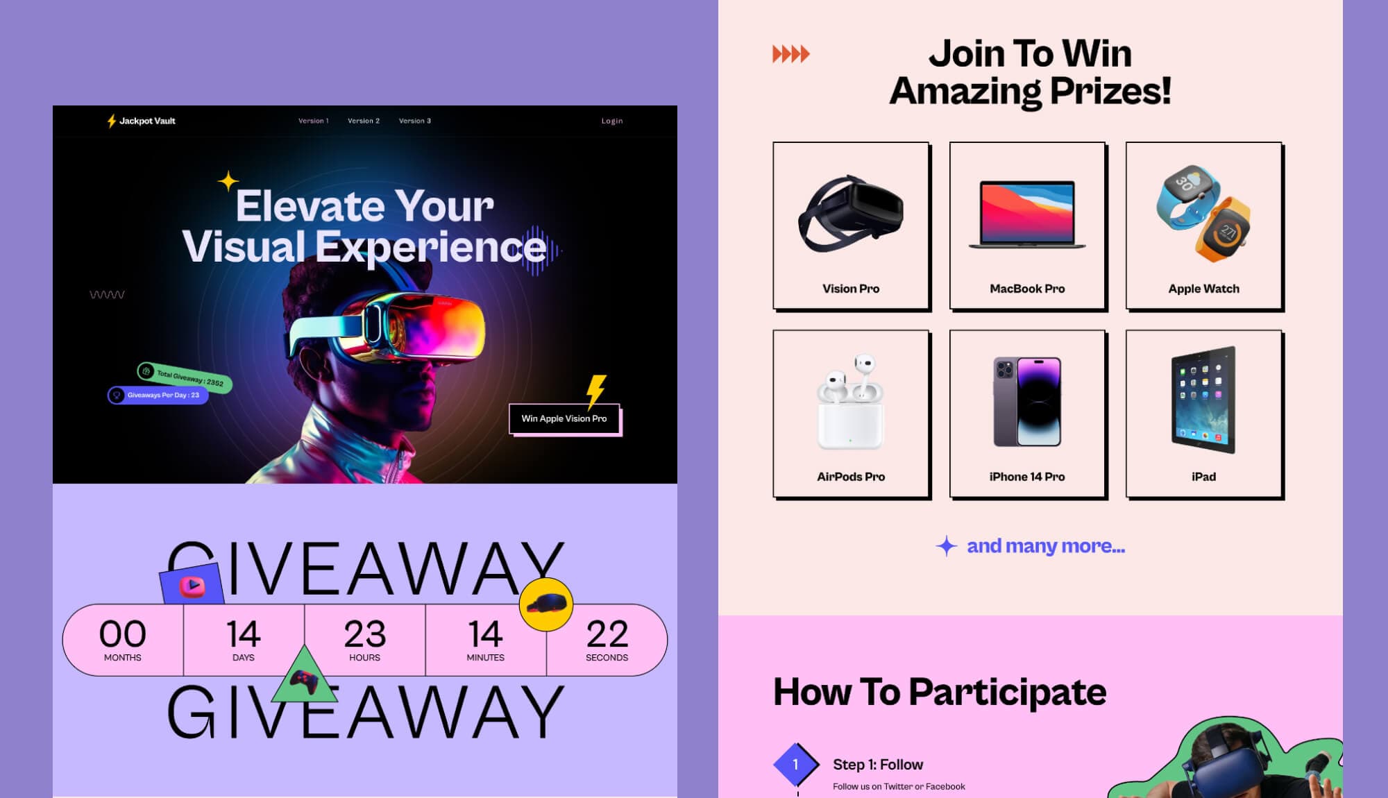 Jackpot Vault - Giveaway Page Templates Pack For Gutenberg Banner