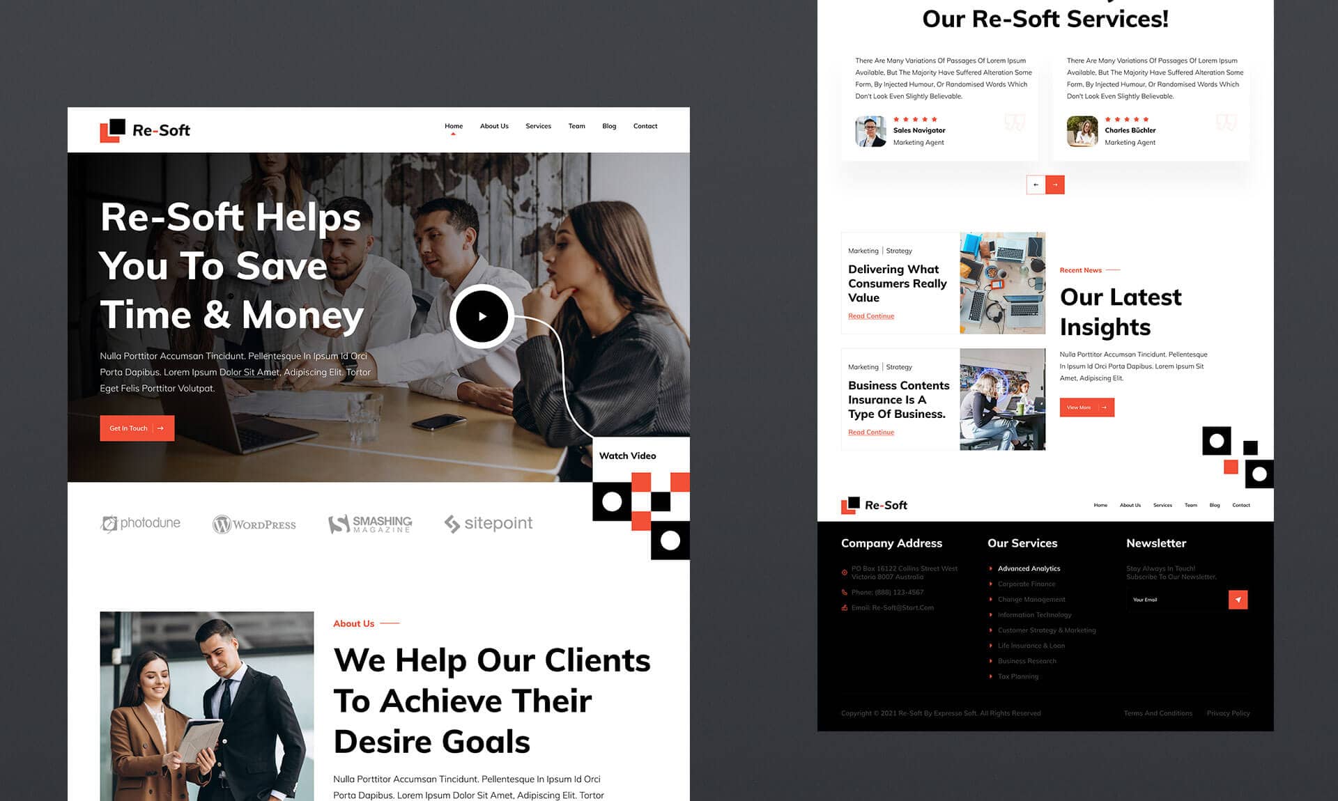 Re-Soft - Financial Agency Website Banner By Templately
