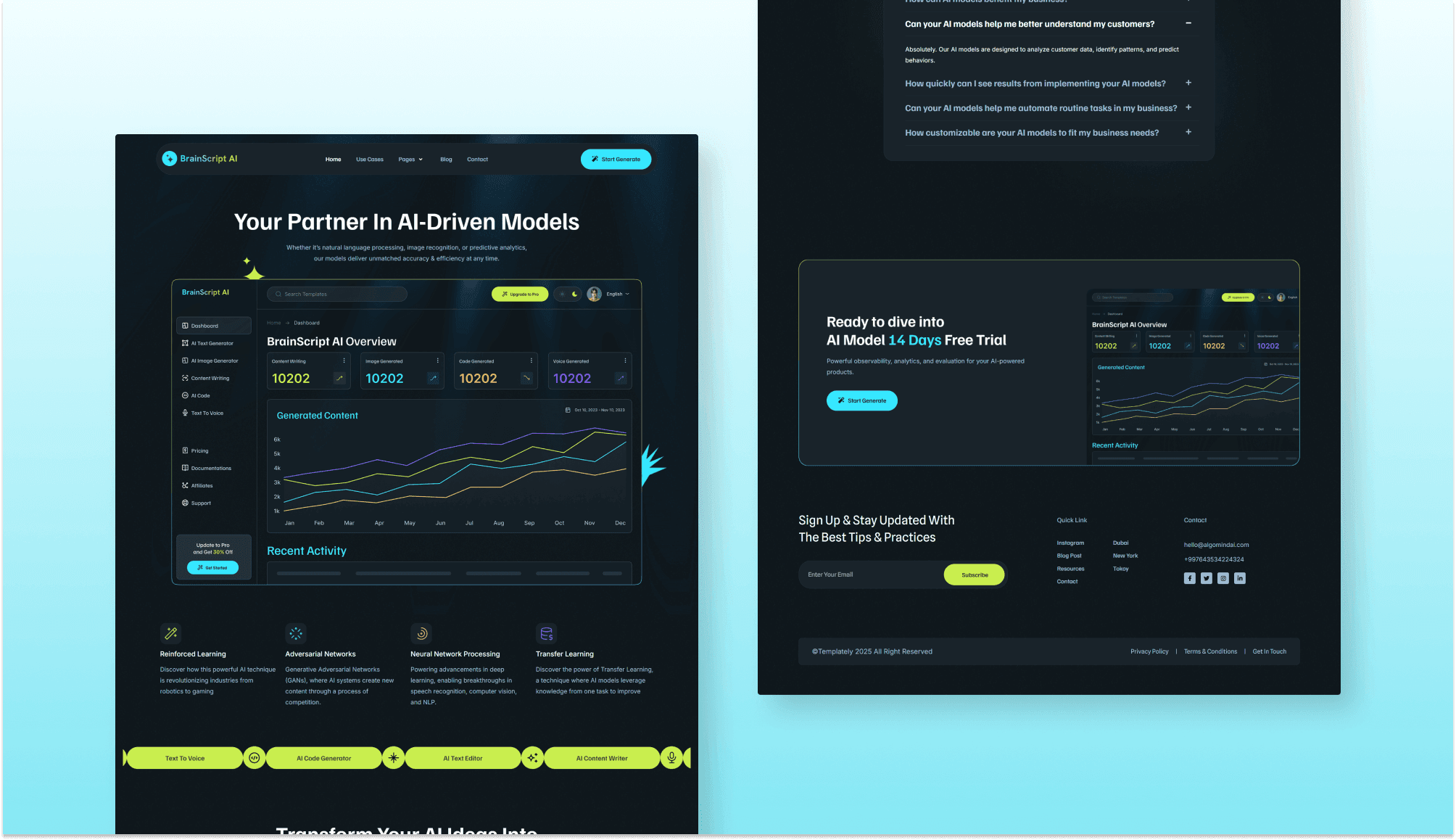 BrainScript AI - Elementor Multipurpose AI SaaS Website Template Banner
