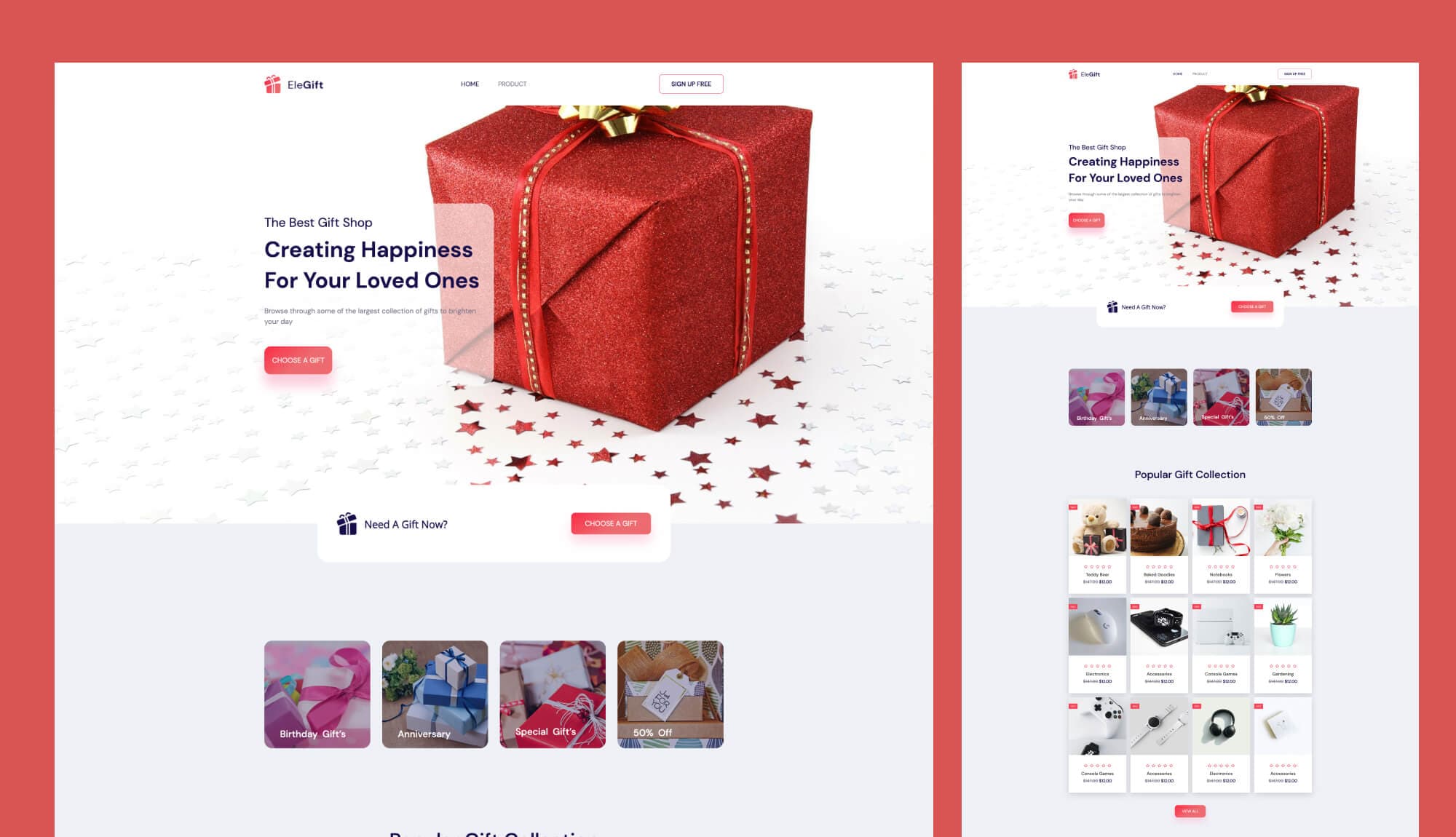 EleGift - eCommerce Gift Shop Template For Gutenberg Banner