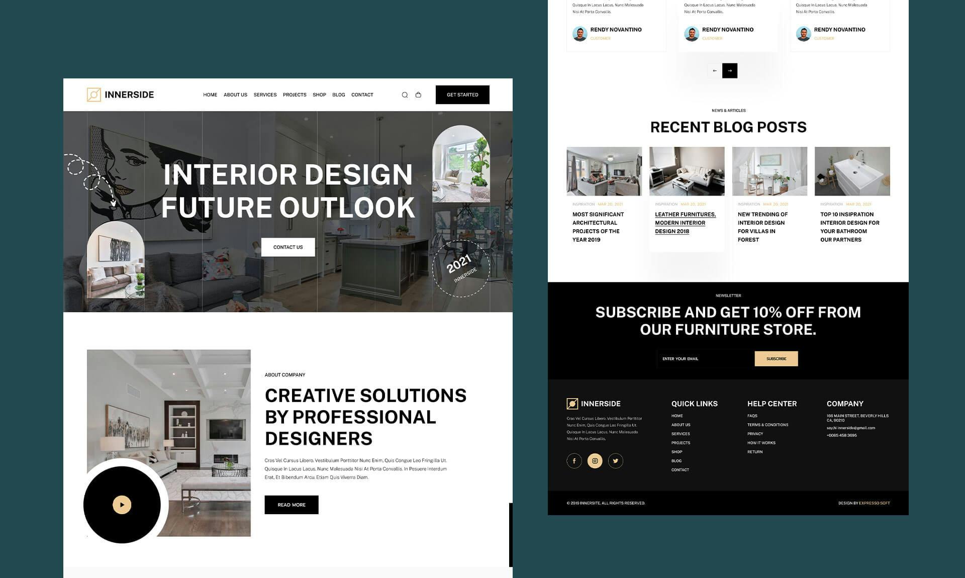 InnerSide - Interior Design Website Template Banner