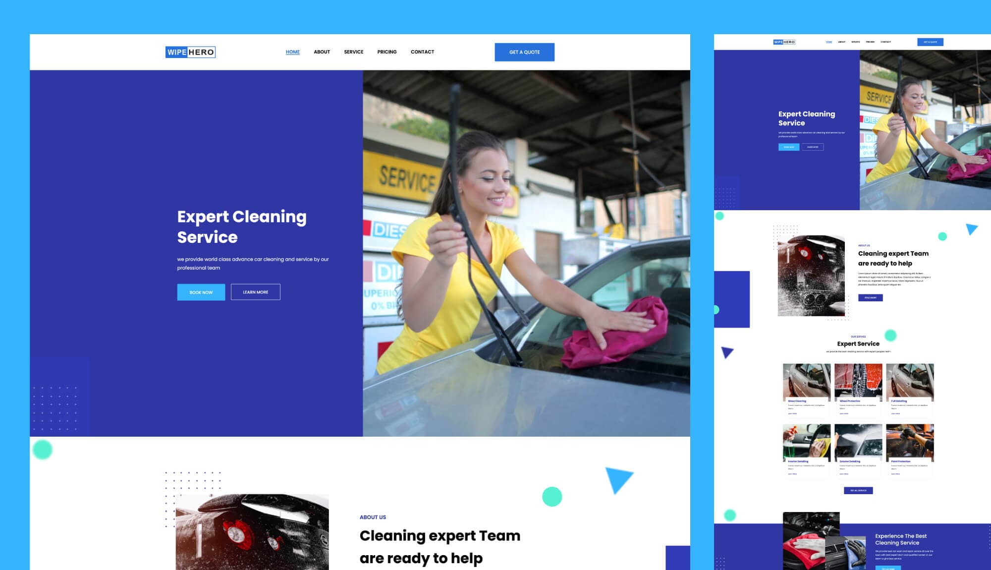Wipe Hero - Cleaning Service Website Template For Gutenberg Banner
