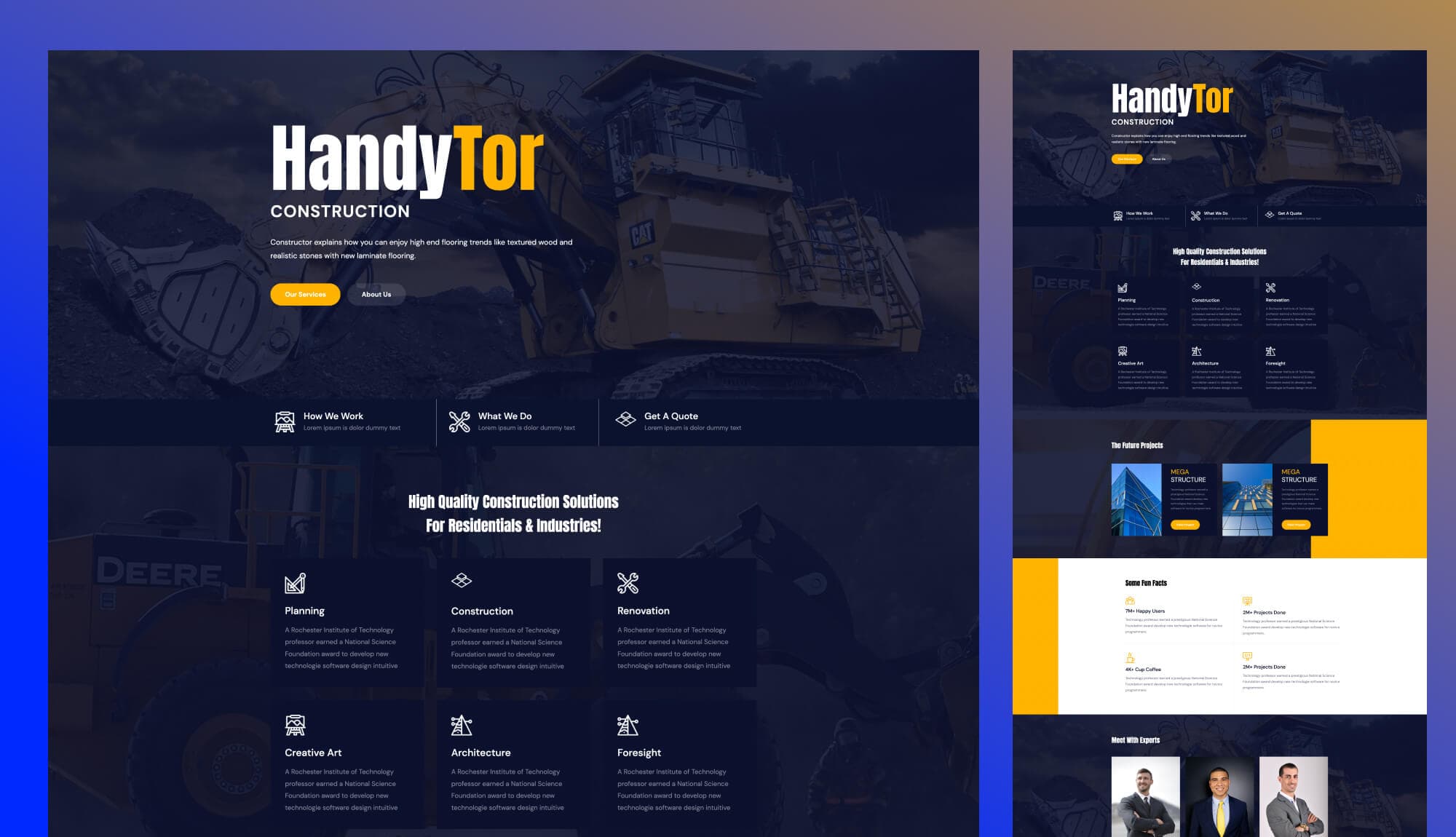 HandyTor - Construction Services Template For Gutenberg Banner