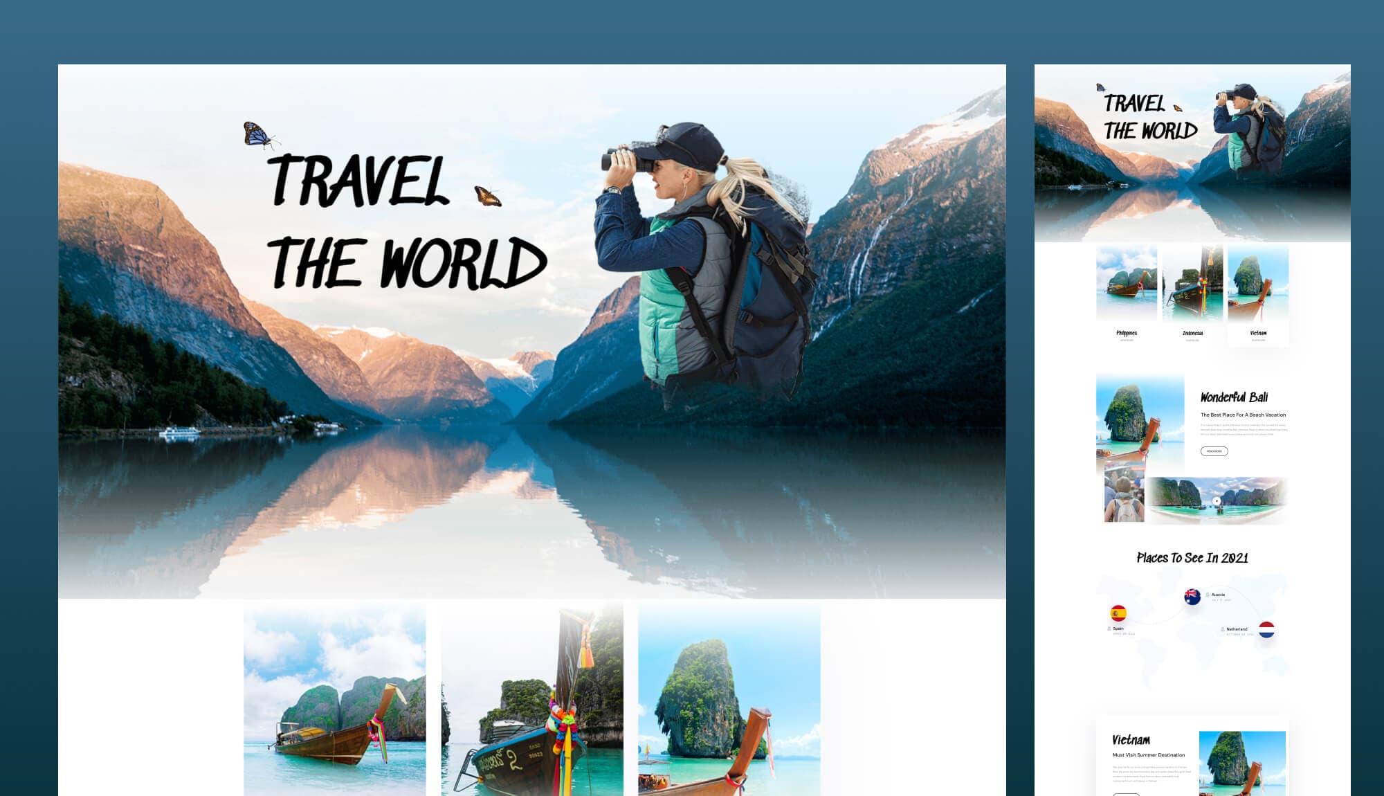 Wanderly - Travel Blog Gutenberg Template Banner