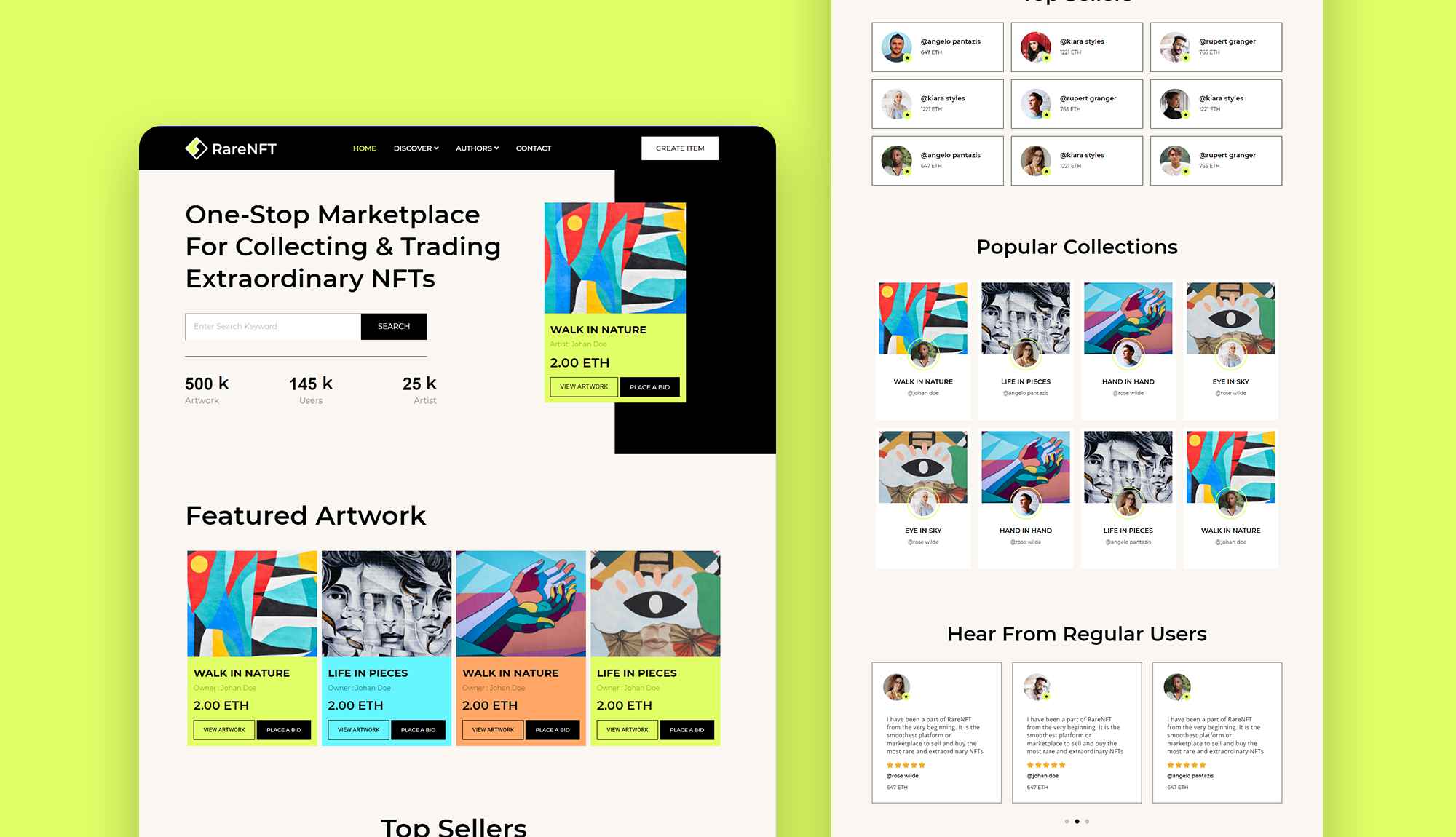 RareNFT - NFT Agency Website Template Banner