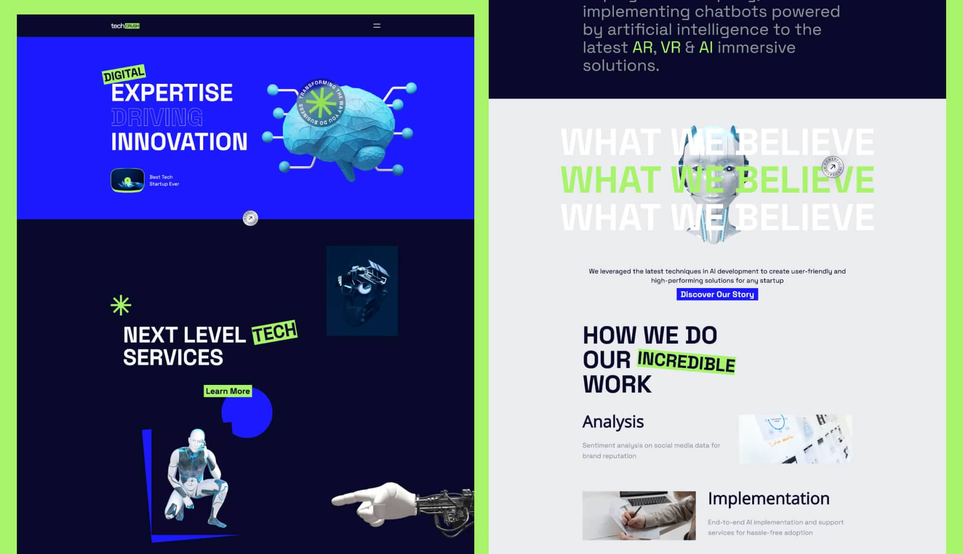 techCRUSH - Tech Startup Template For Elementor Banner By Templately