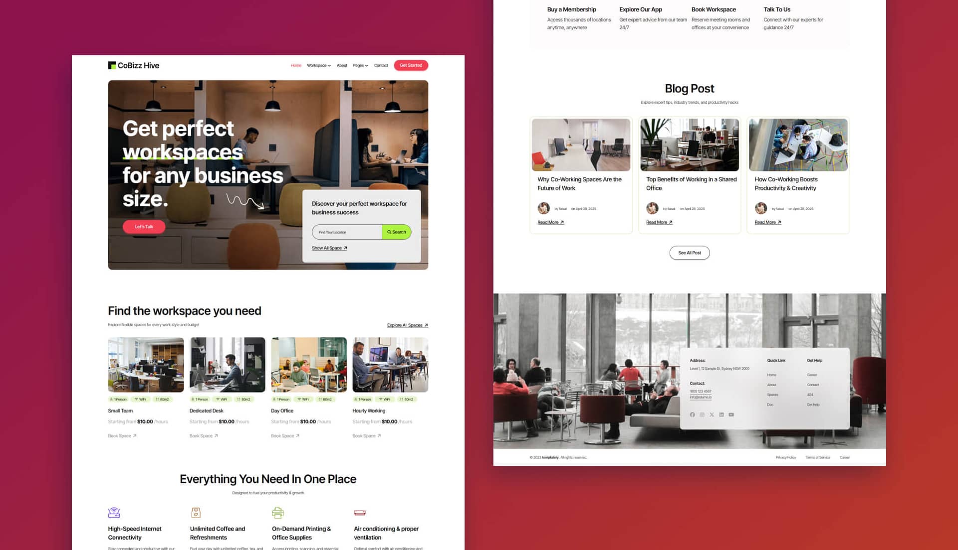 Cobizz Hive - Co Working Space Website Template for Gutenberg Banner By Templately