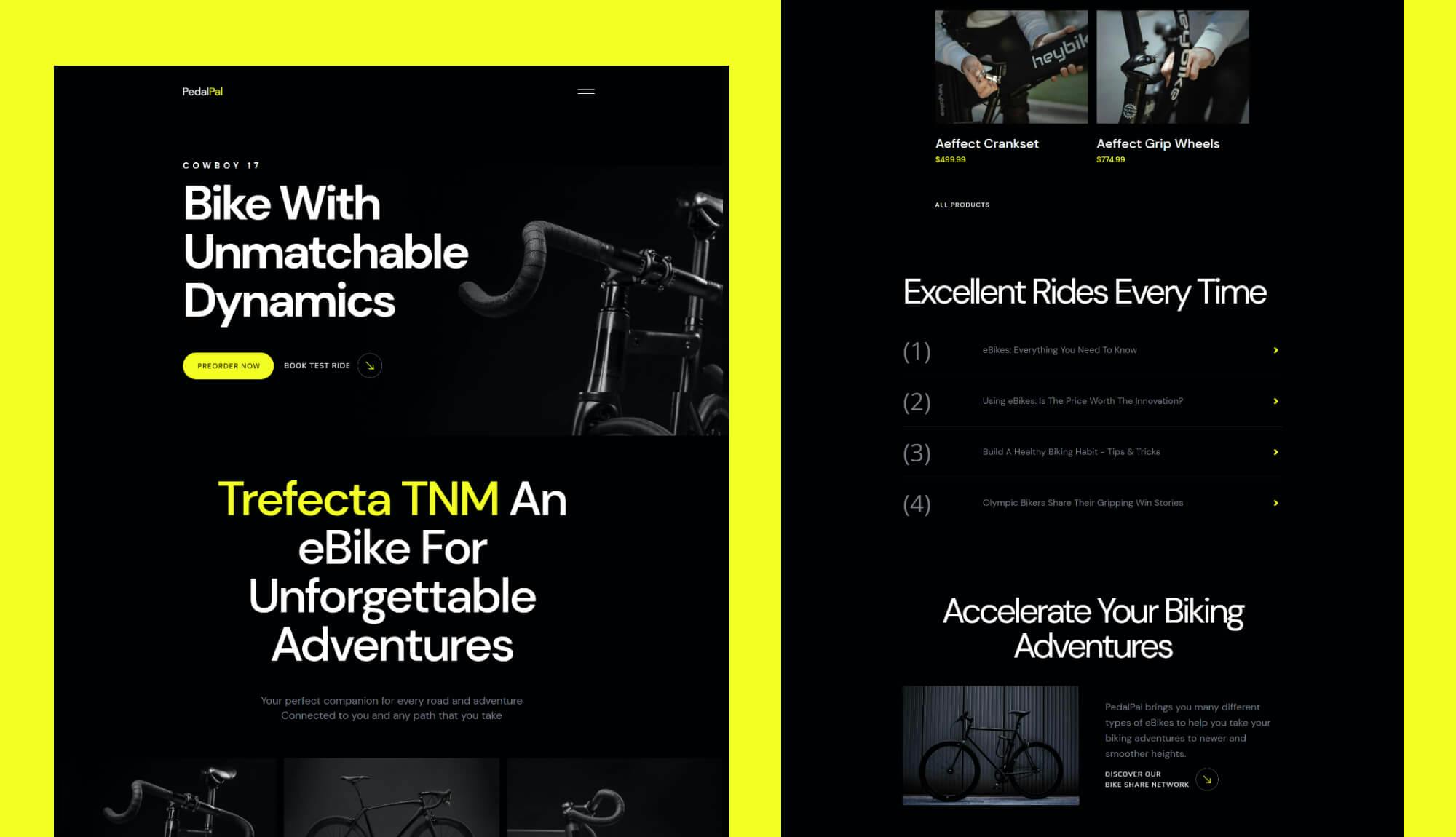 PedalPal - Bike Store Website Template Banner
