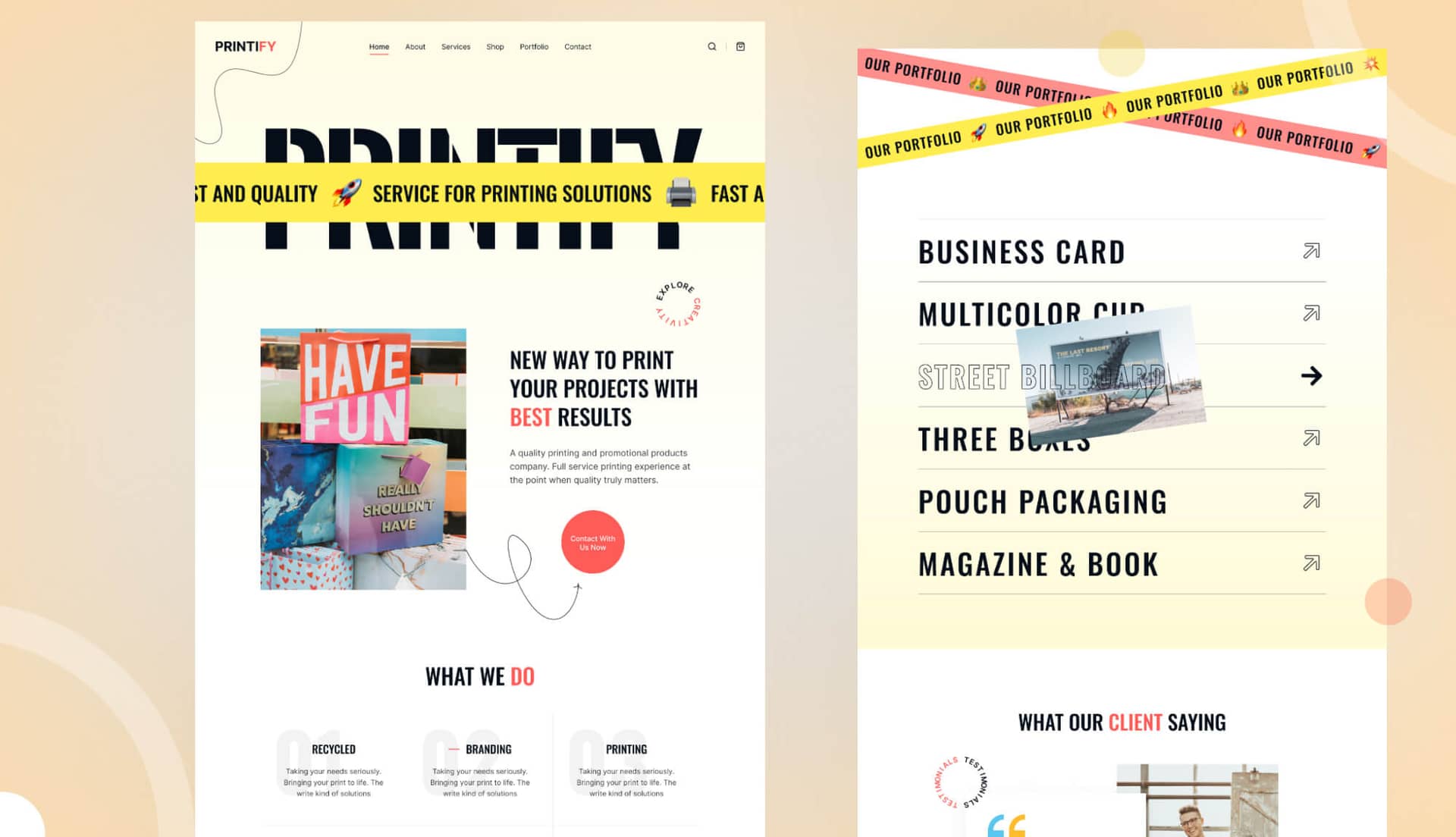 Printify - Online Printing Website Template Banner By Templately