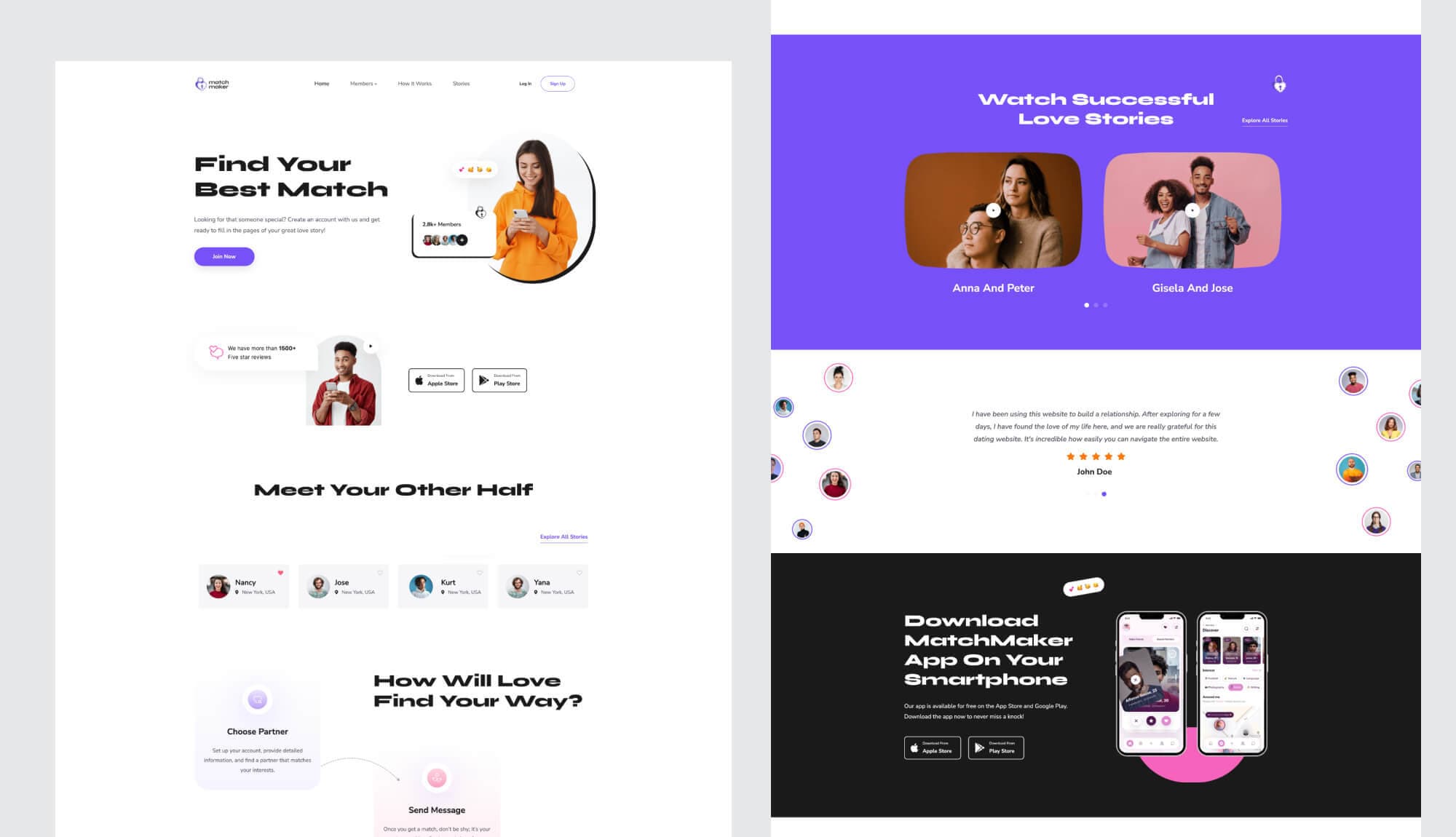 MatchMaker - Dating Website Template For Gutenberg Banner
