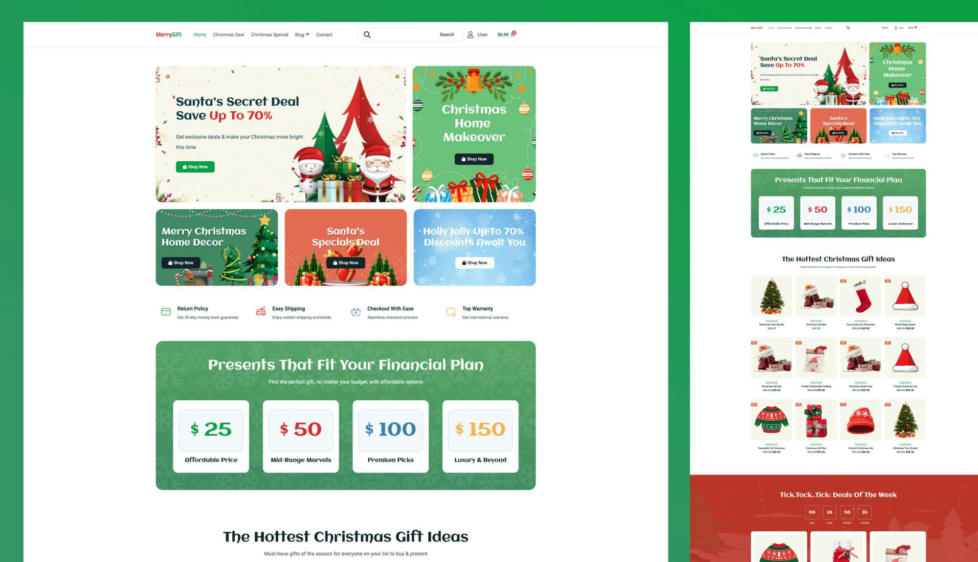MerryGift - Christmas Website Template For Elementor Banner