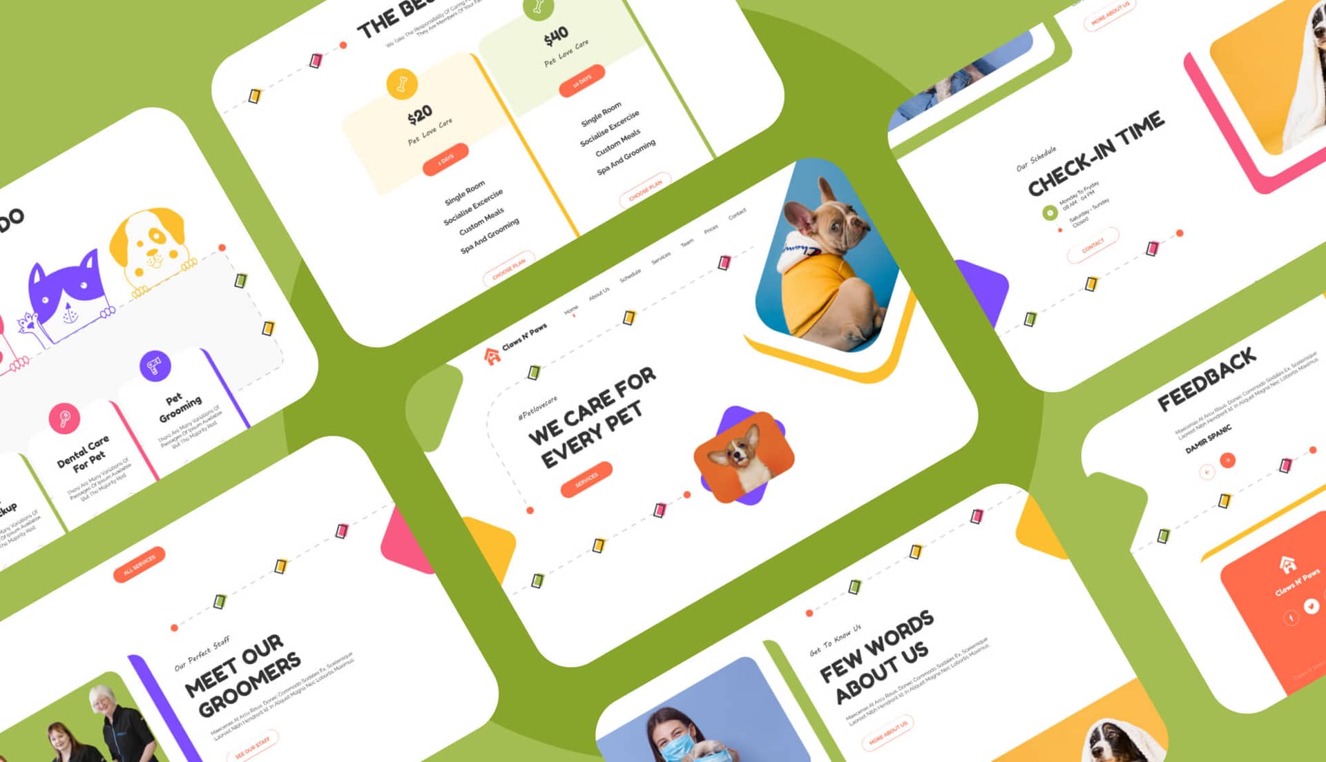 Claws N' Paws - Pet Service Website Template Banner By Templately