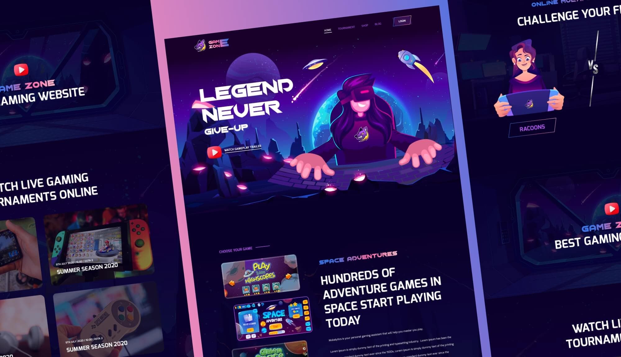 GameZone Gaming Website Template For Elementor Banner