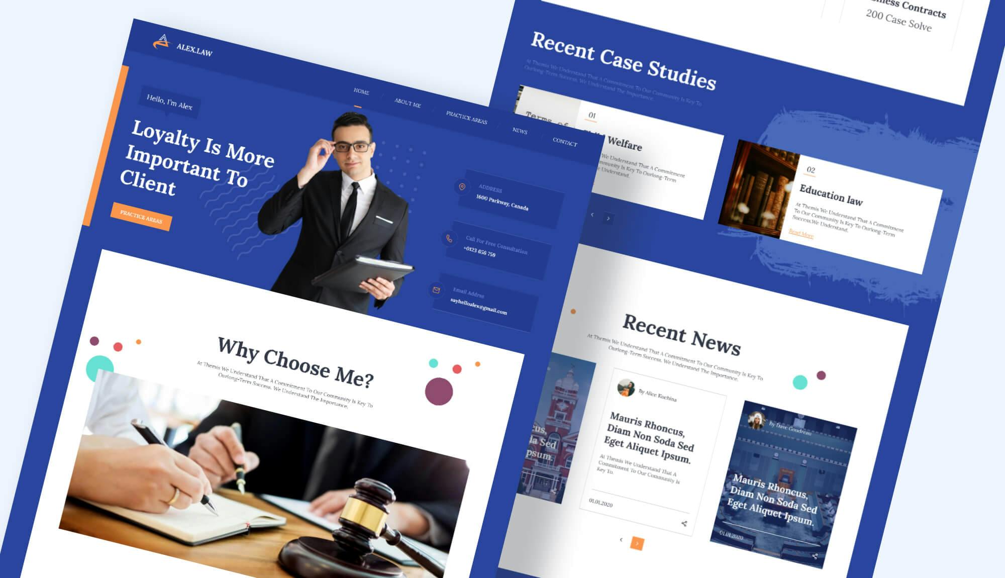 Alex Law - Lawyer Personal Website Template Banner