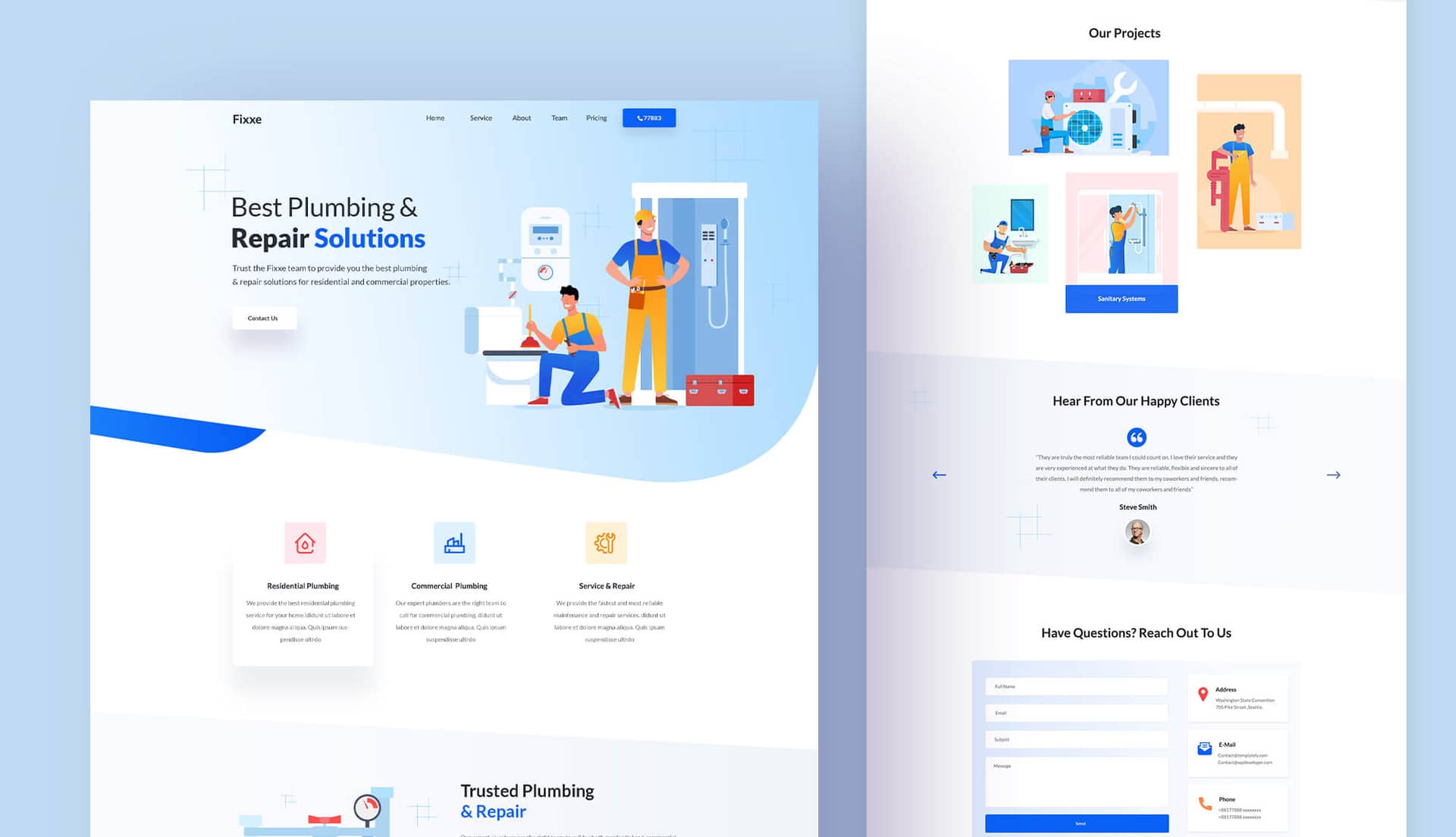 Fixxe - Plumber Website Template Banner By Templately