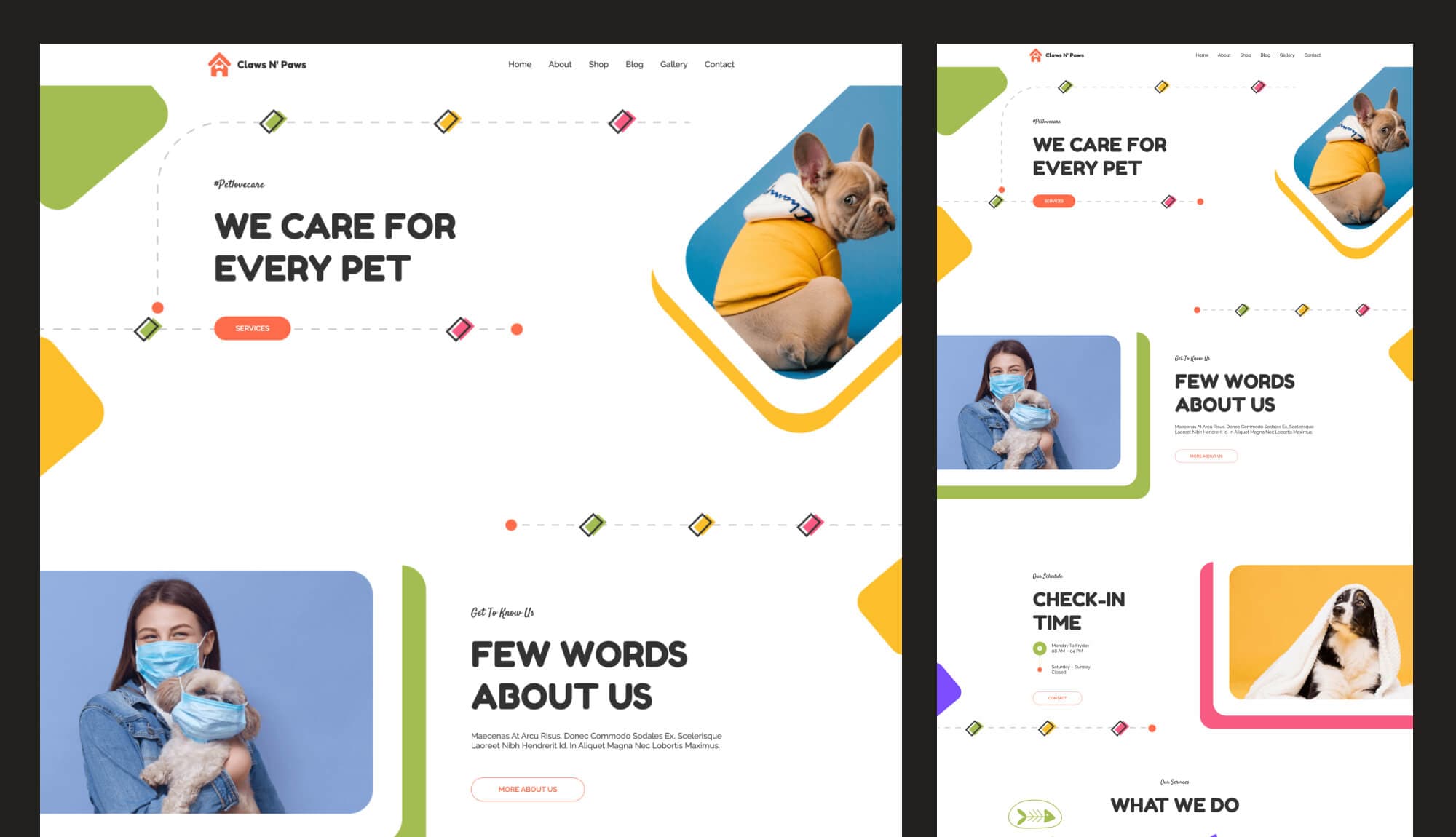Claws N' Paws - Pet Service Gutenberg Website Template Banner