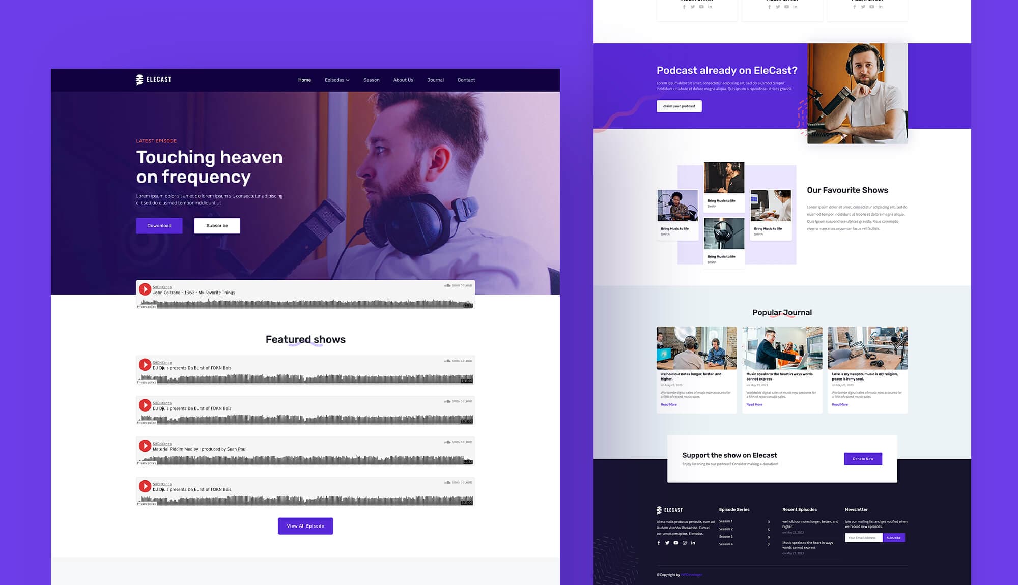 EleCast - Podcast Website Template For Gutenberg Banner