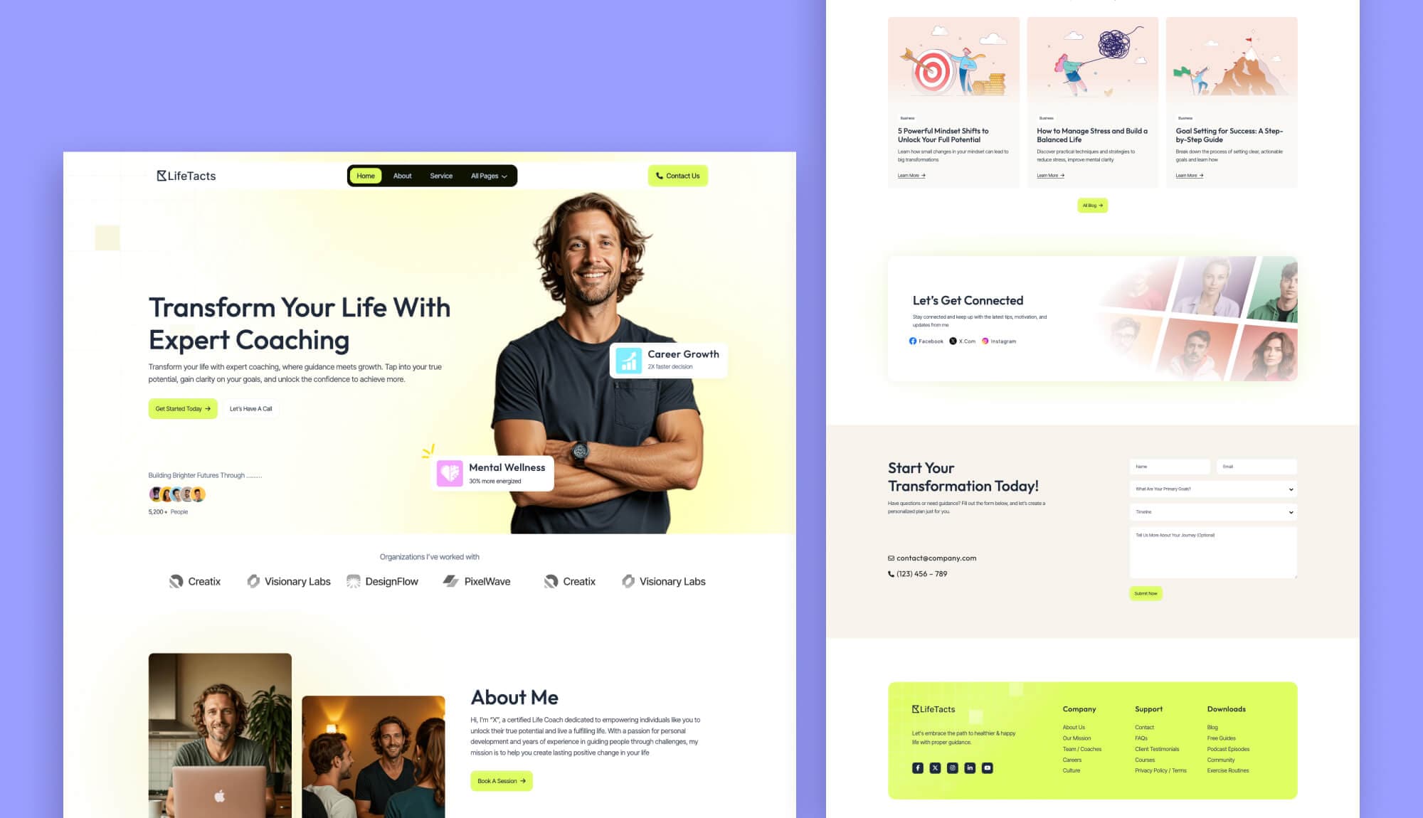 LifeTacts - Life Coach Elementor Website Template Banner