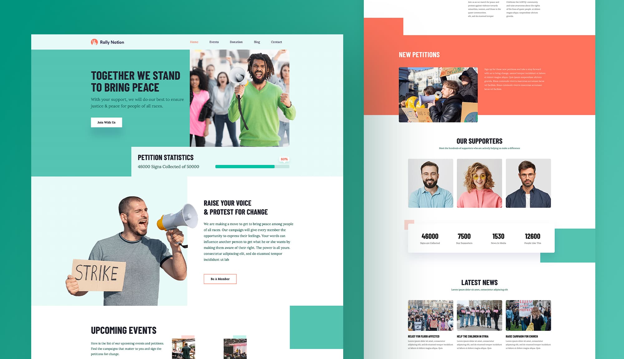 Rally Nation - Petition Website Template For Gutenberg Banner