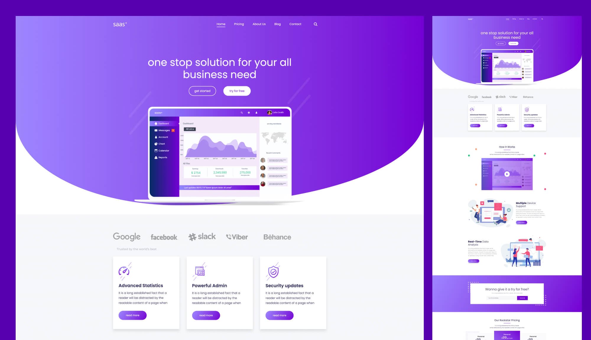 SaaS Starter Website Template For Gutenberg Banner