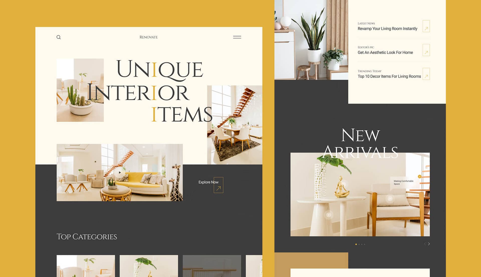 Renovate - Home Decor Website Banner By Templately