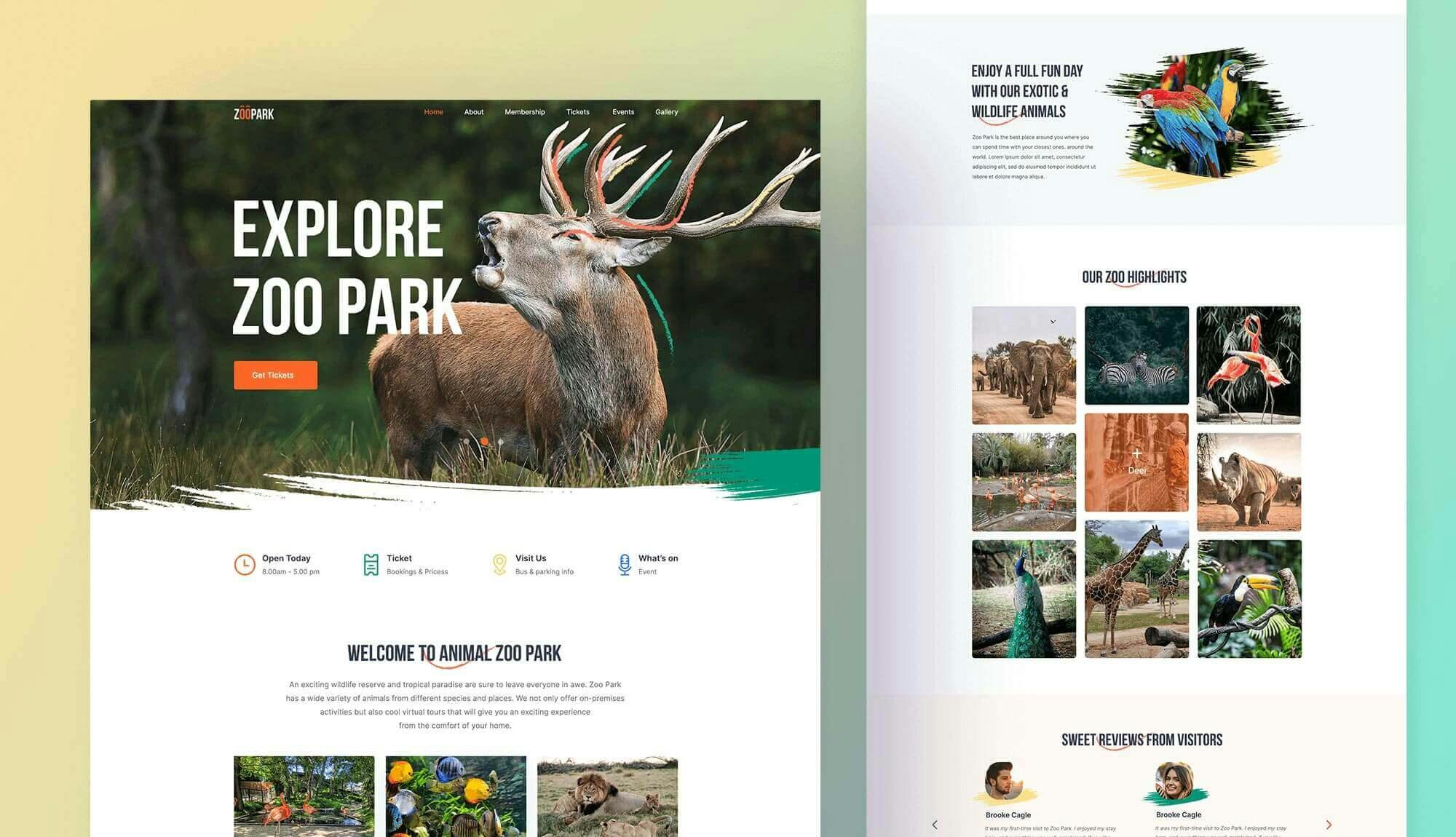 Zoo Park - Safari & Zoo Website Template Banner