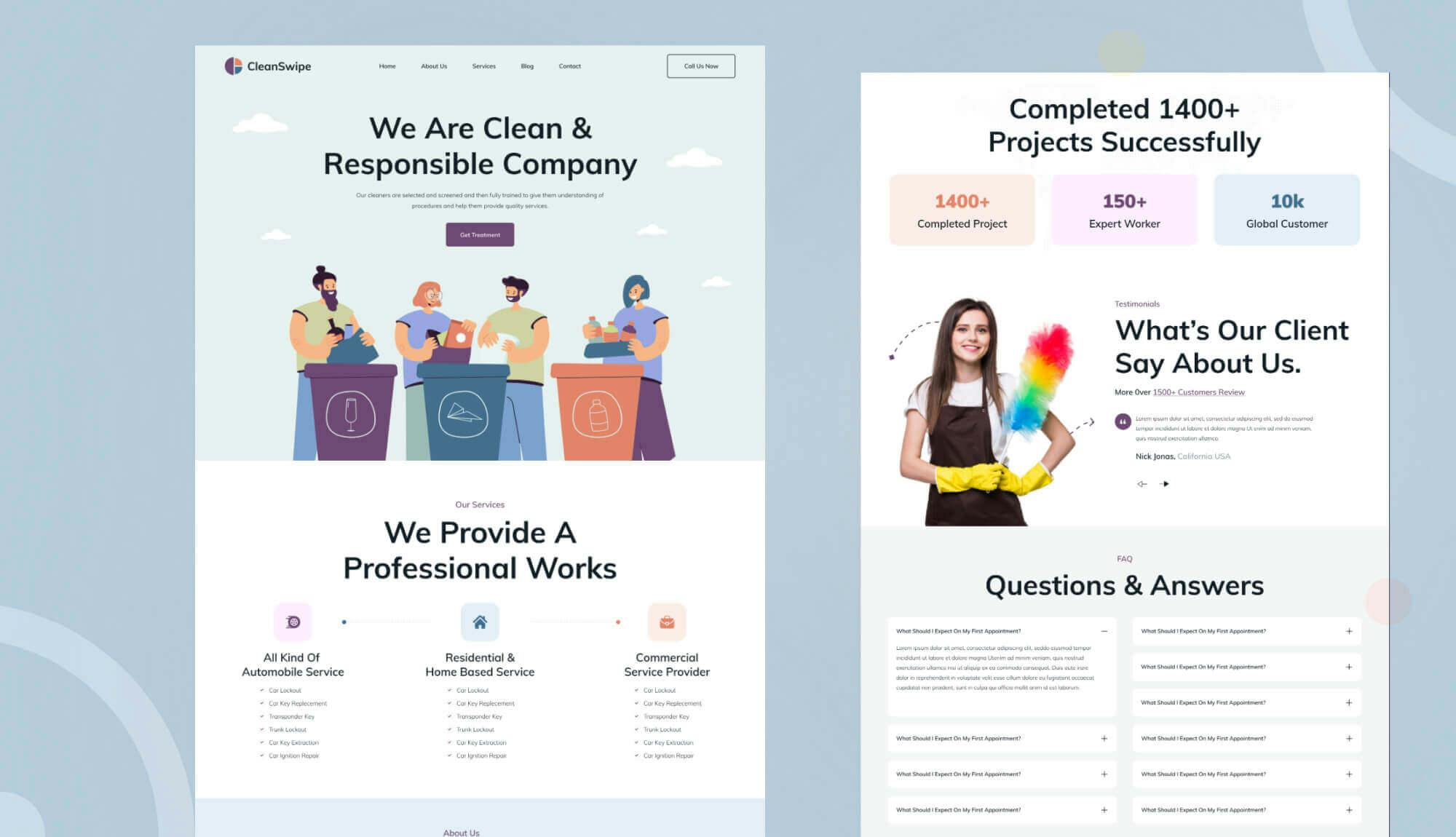 CleanSwipe - Cleaning Service Website Template Banner
