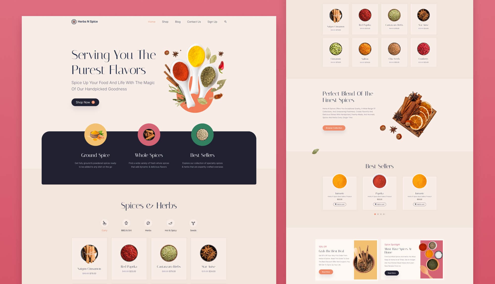 Herbs N Spice – Spice Store Website Template for Gutenberg Banner By Templately