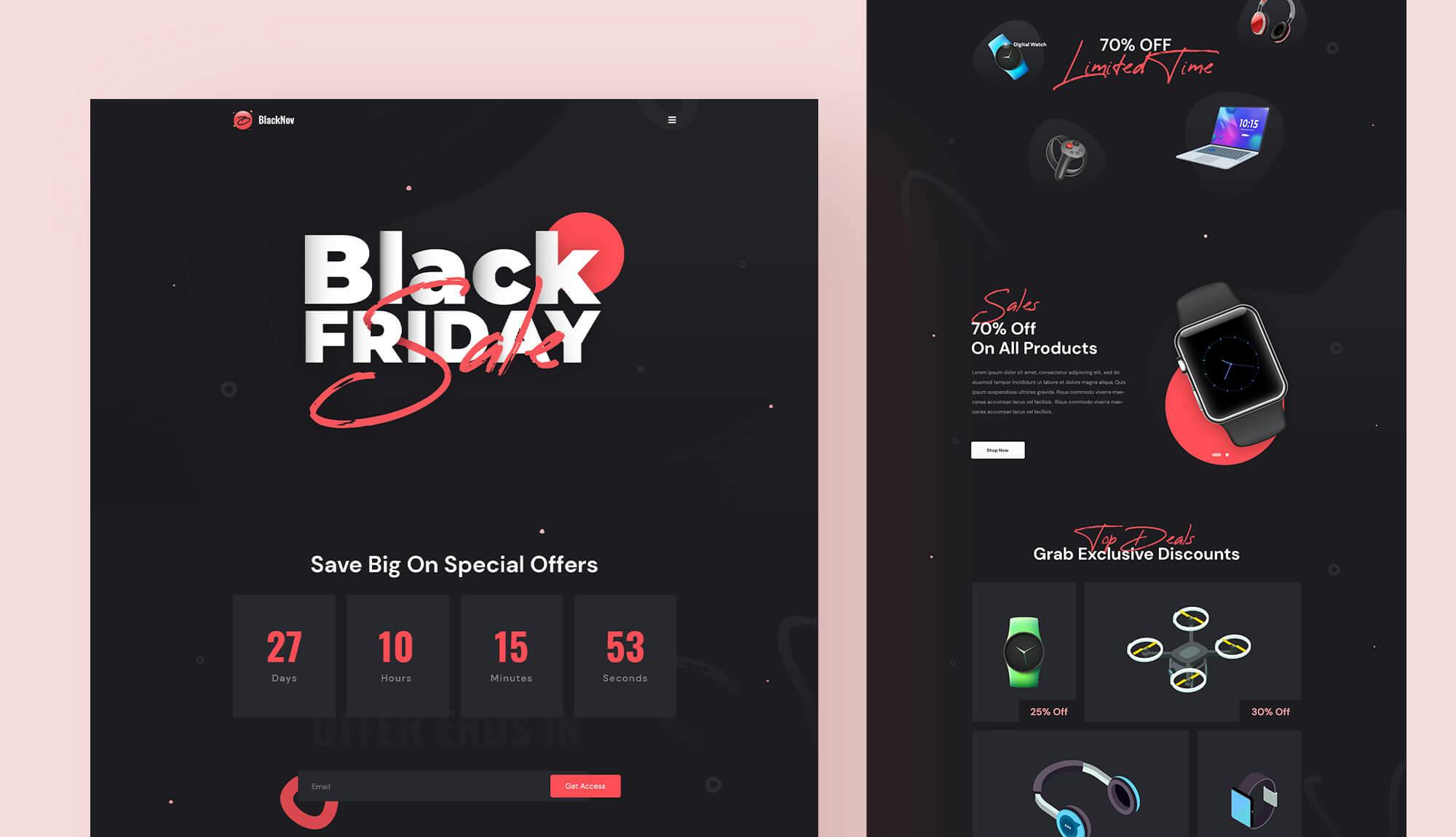 Black Friday Landing Pages for Pro Banner