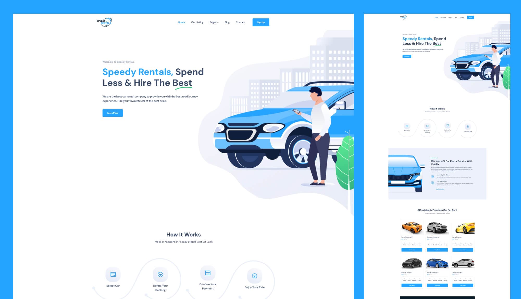 Speedy Rentals - Car Rental Website For Elementor Banner