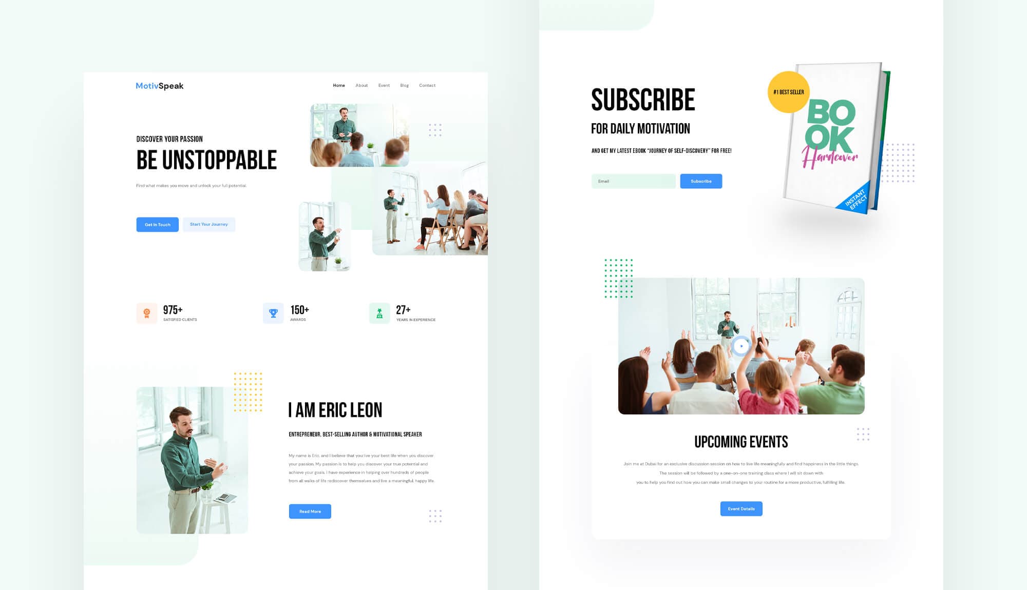 MotivSpeak - Motivational Speaker Website Template Banner