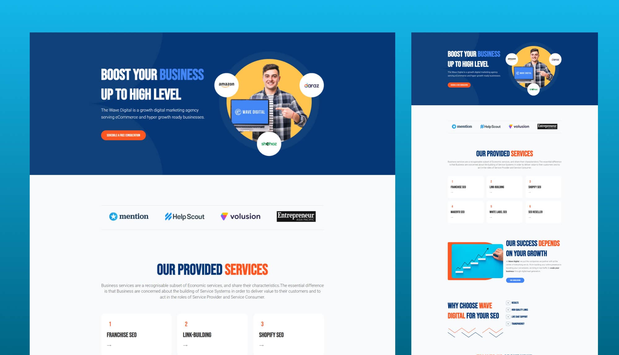 Wave Digital - SEO Agency Template For Gutenberg Banner