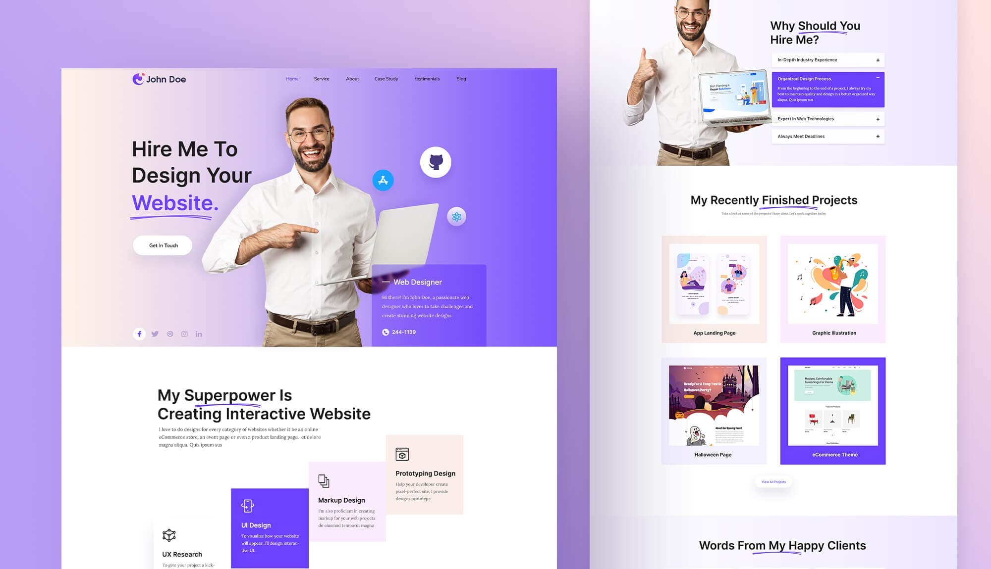John Doe - Personal Portfolio Template Banner