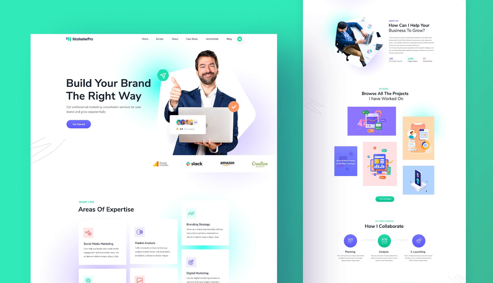 MarketerPro - Personal Marketer Website Template Banner