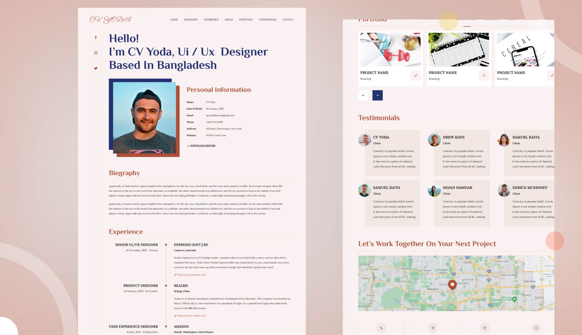 CV Yoda - Modern Resume Website Template Banner