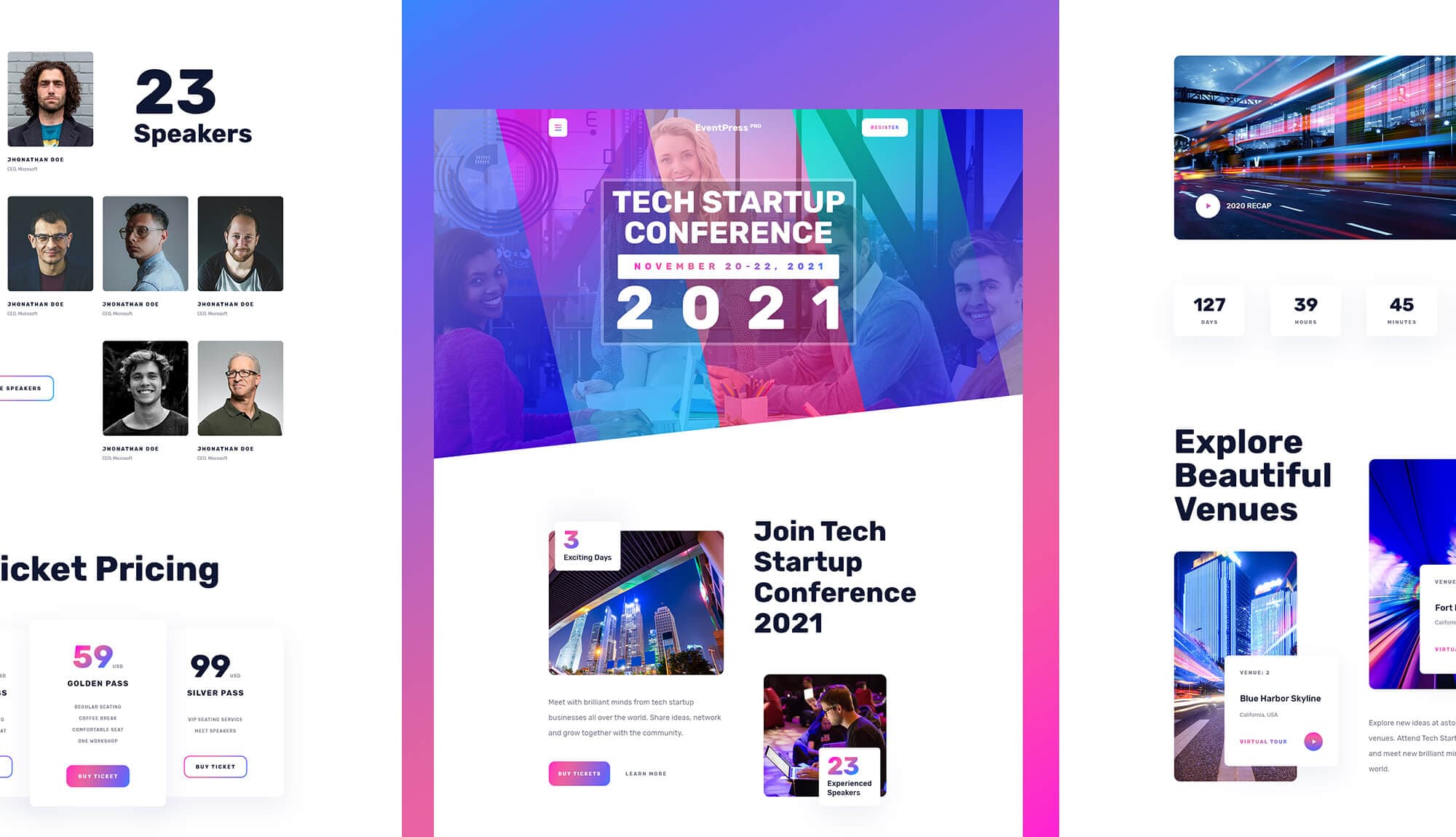 EventPress Pro - Conference Website Template Banner