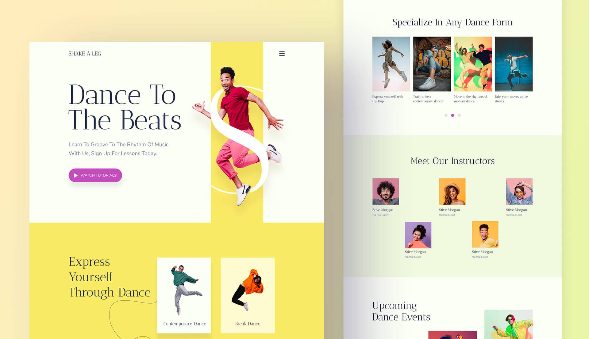 Shake A Leg - Dance Studio Website Template Banner By Templately