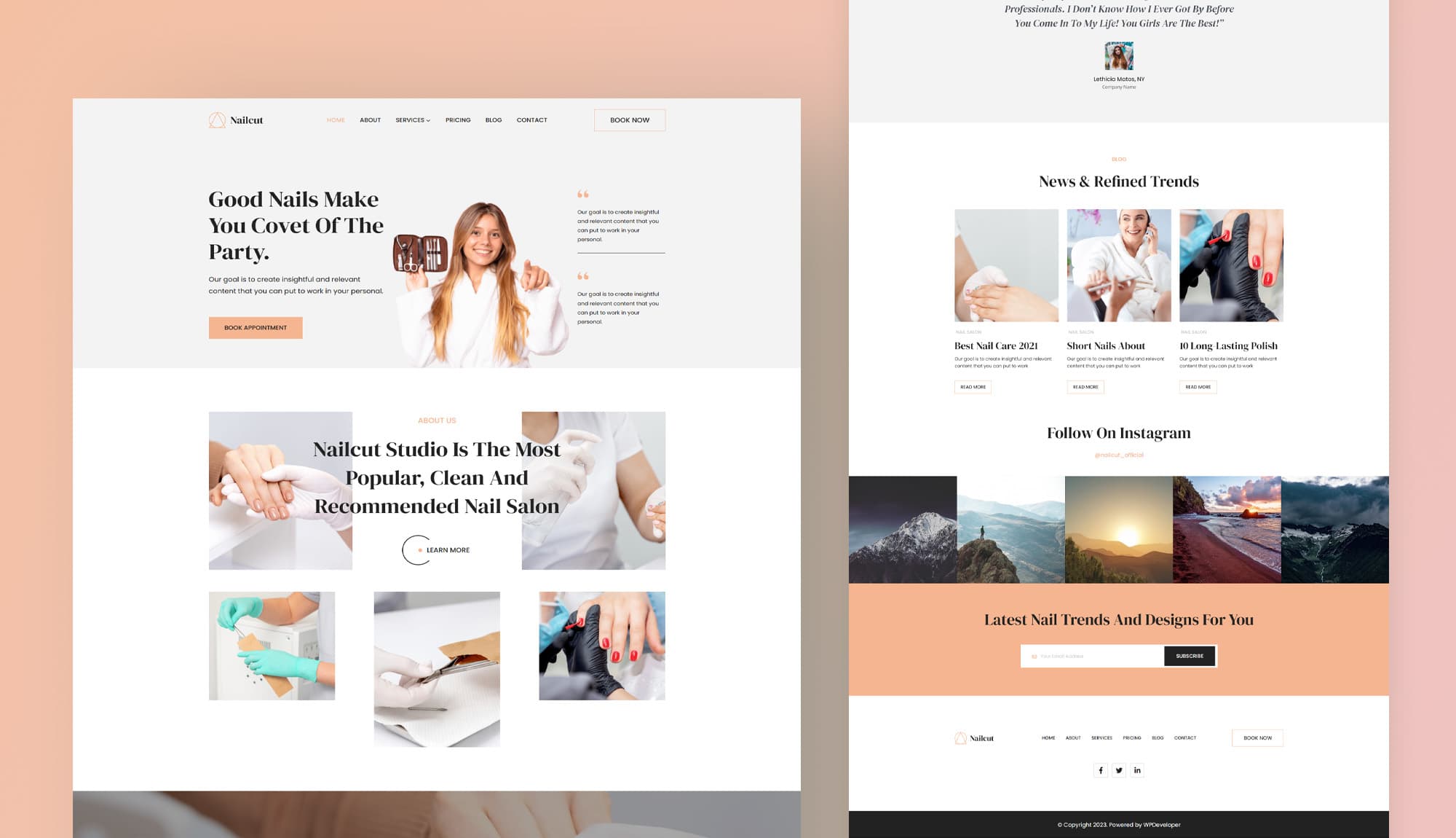 Nail Atelier - Nail Salon Website For Gutenberg Banner By Templately