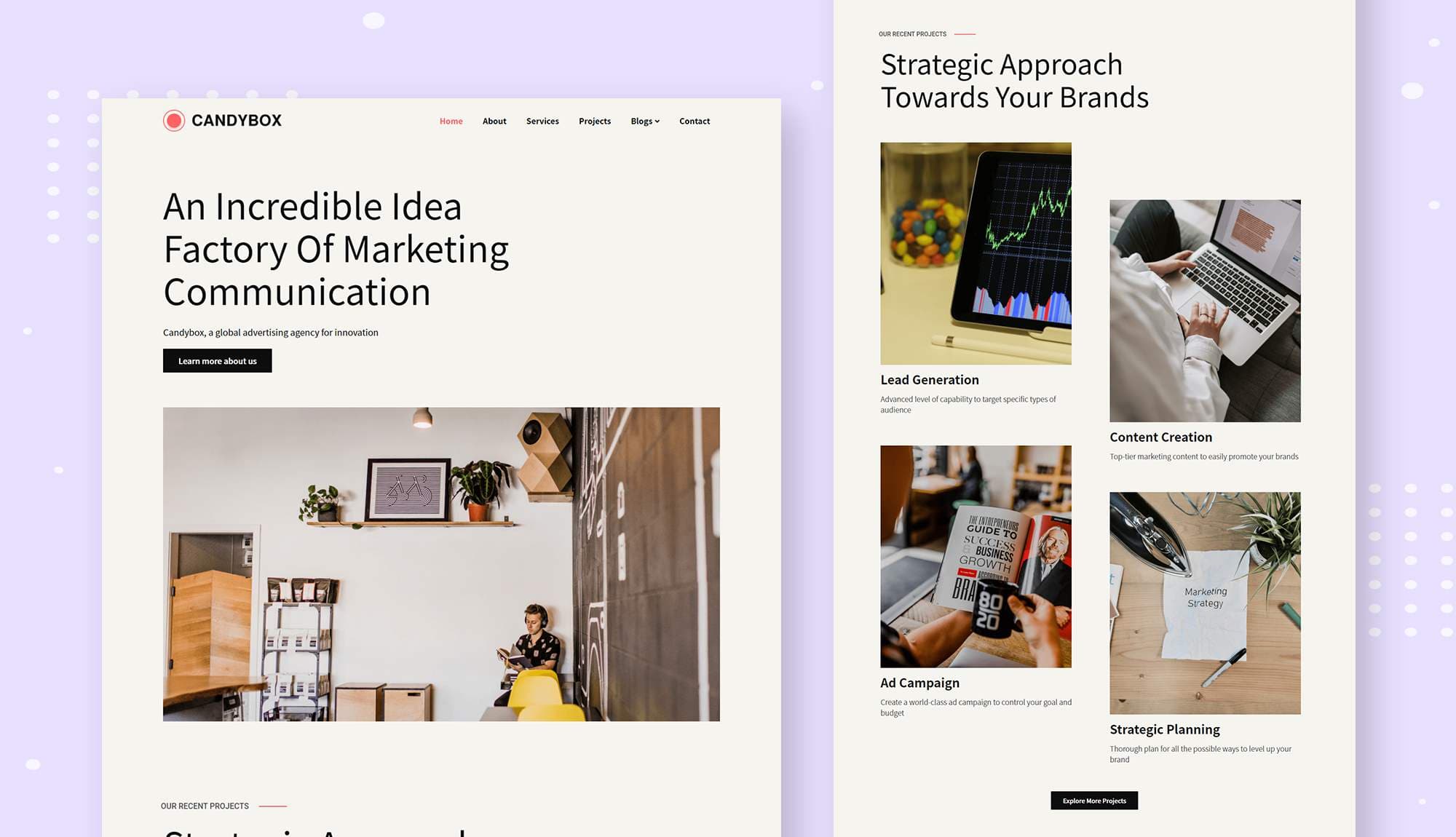 Candybox - Advertising Agency Website Template Banner