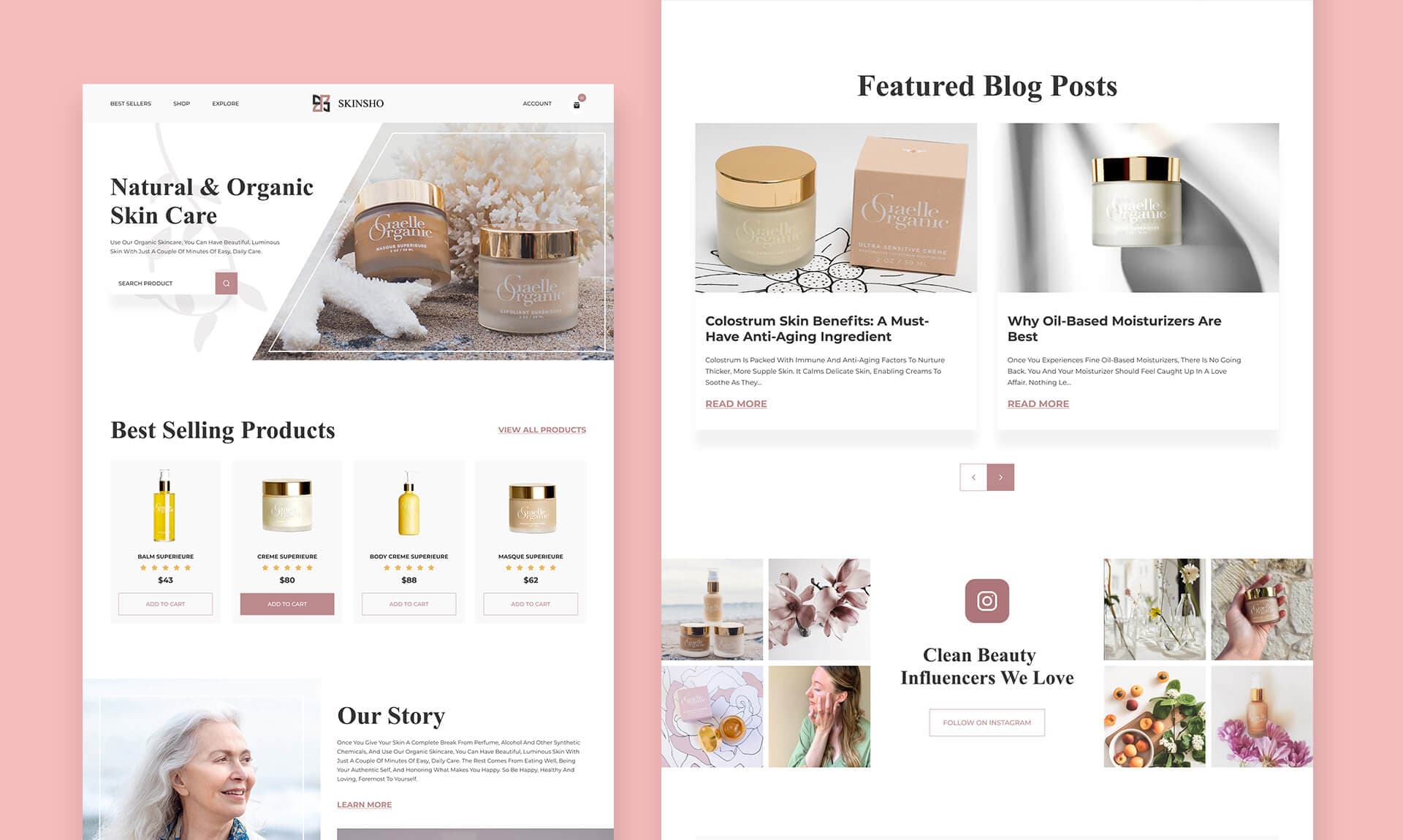 Skinsho - Organic Skincare Store Website Banner