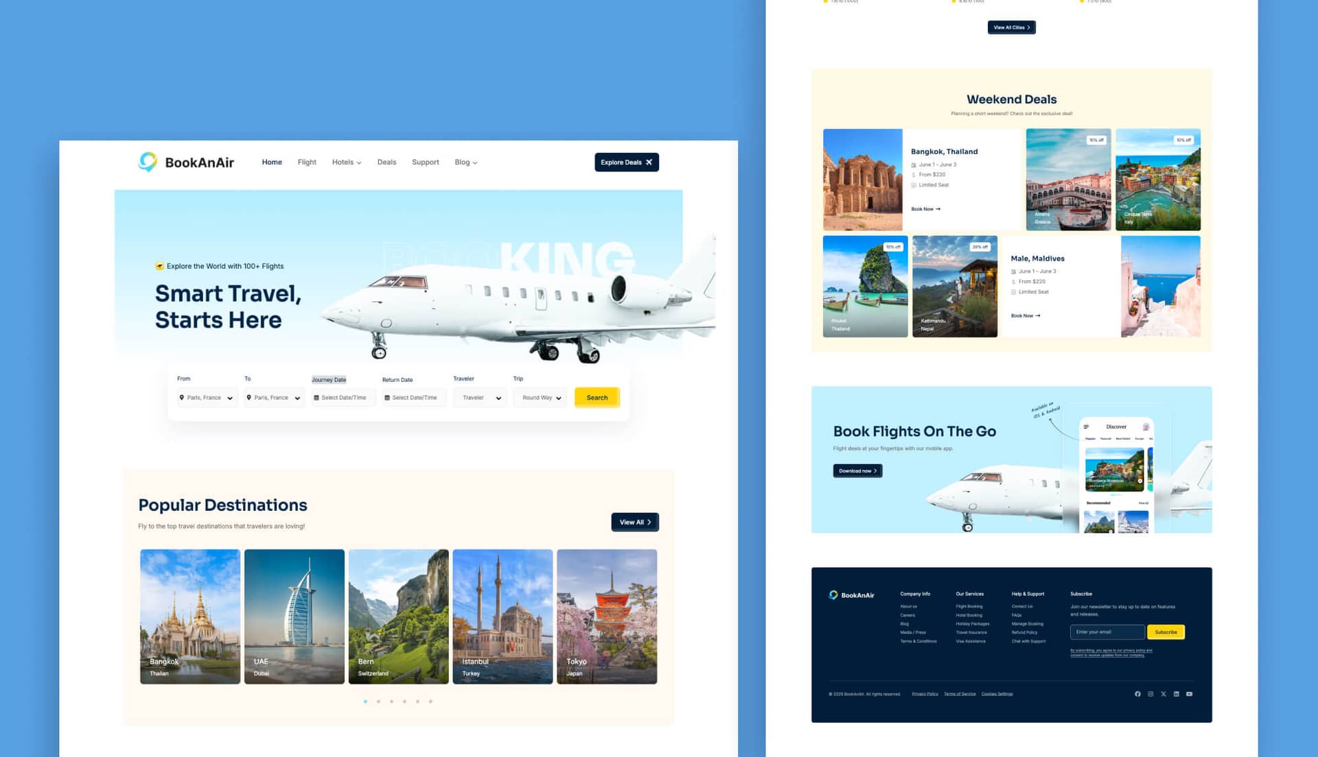 BookAnAir - Flight Booking Website Template for Gutenberg Banner By Templately