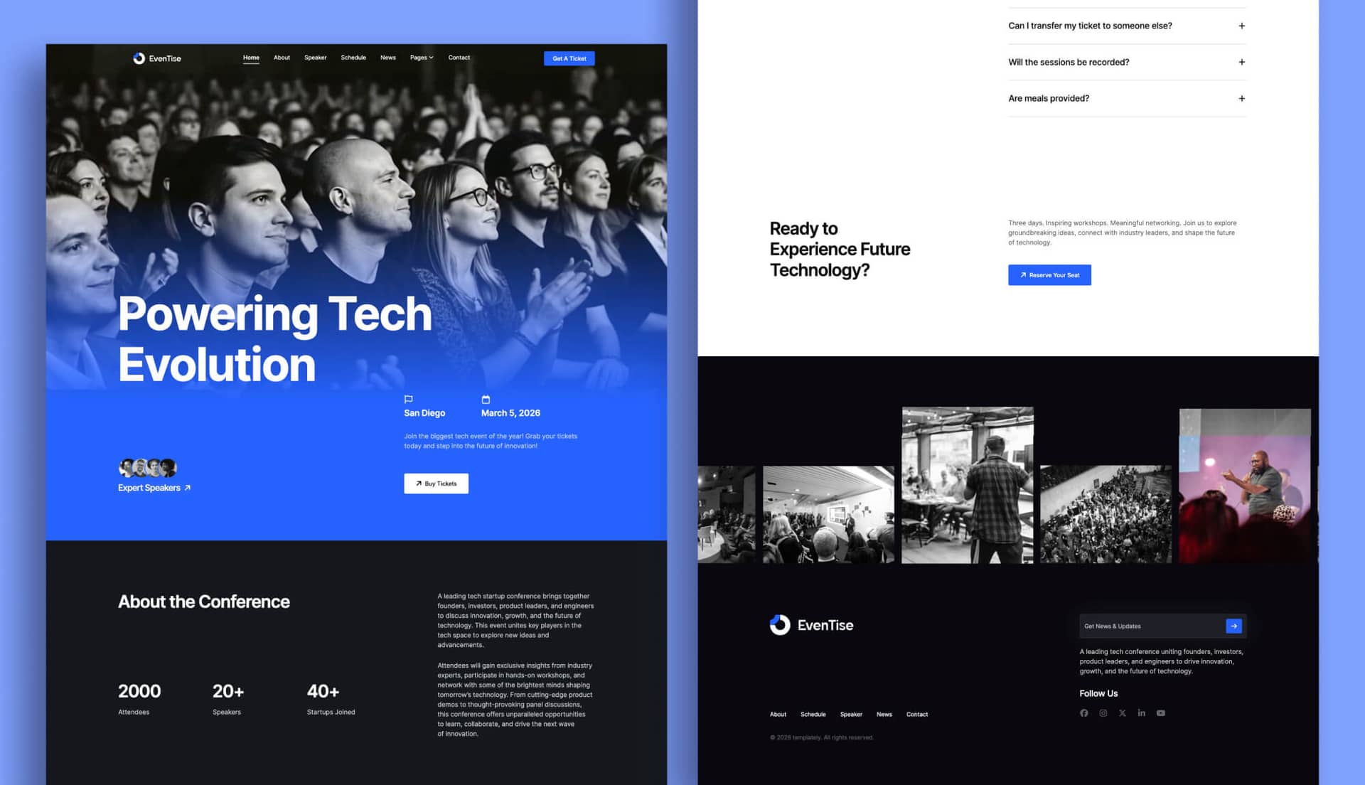 EvenTise - Event Website Template for Gutenberg Banner By Templately