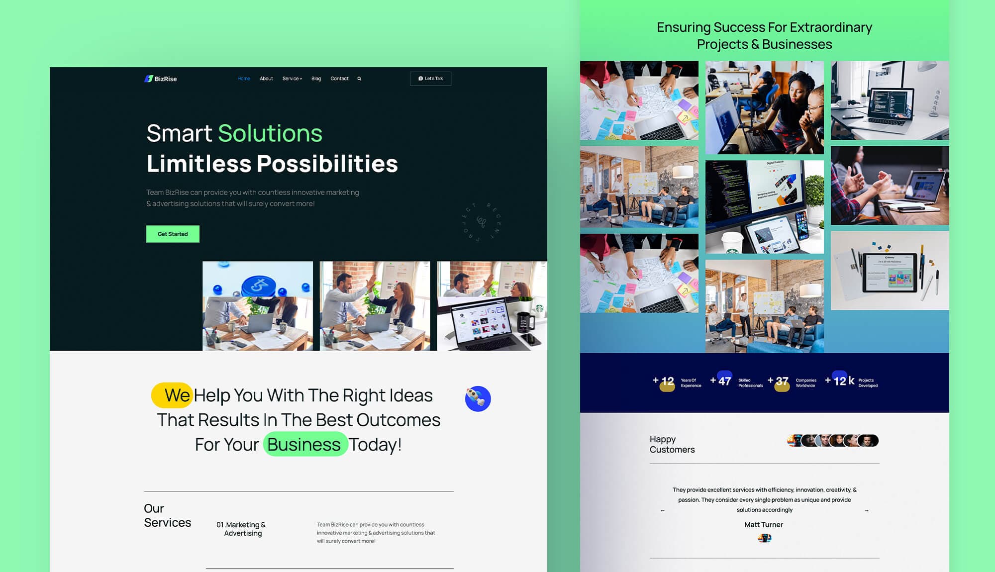 BizRise - Multipurpose Agency Website For Elementor Banner