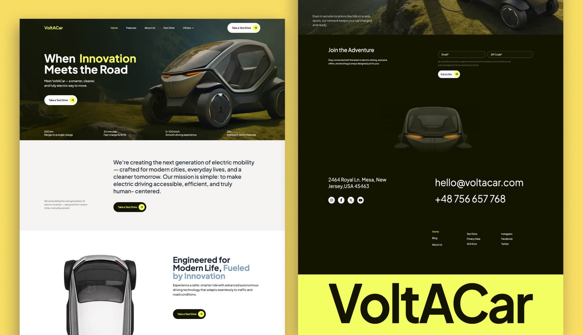VoltACar - Electric Vehicle Template for Elementor Banner By Templately